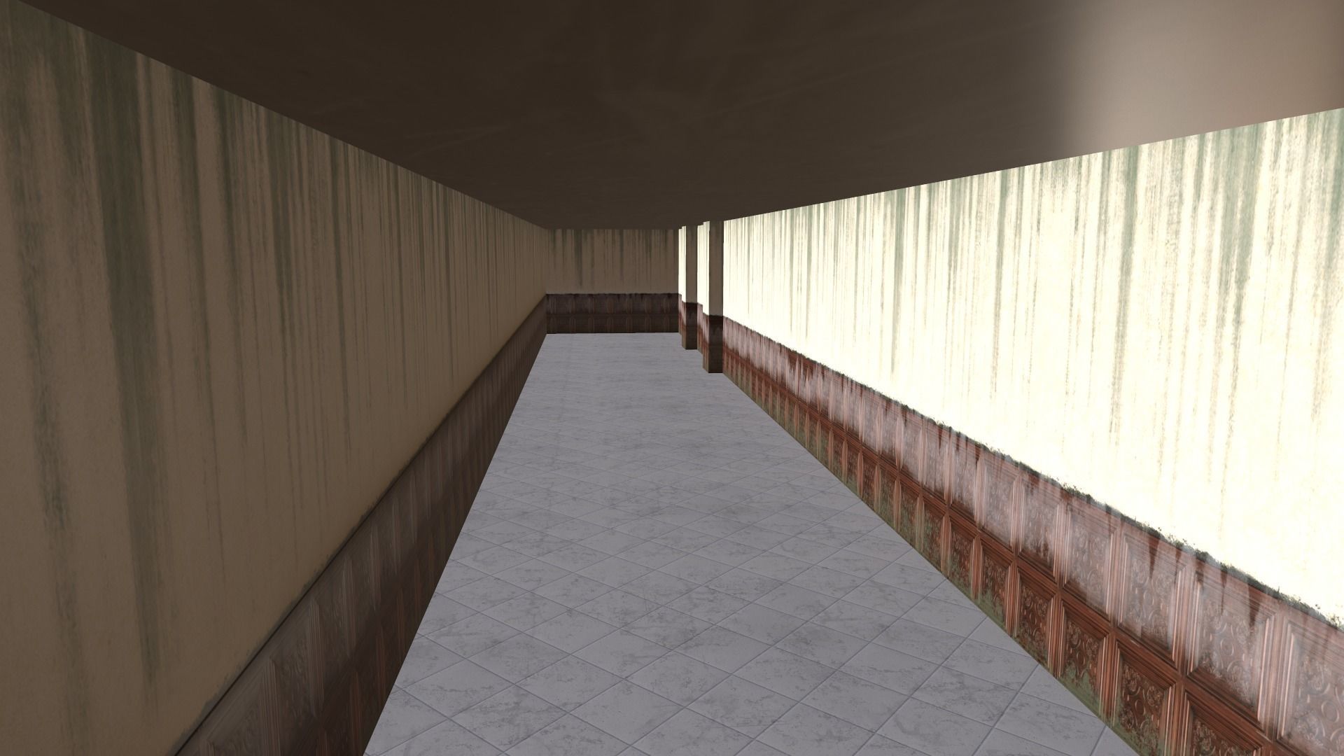 abandoned courthouse Low-poly 3D model_8