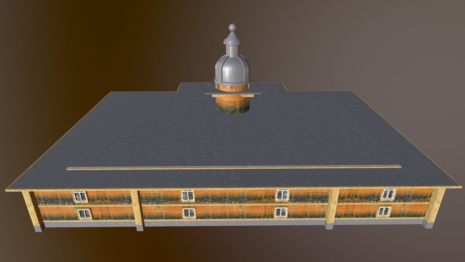 abandoned courthouse Low-poly 3D model_3