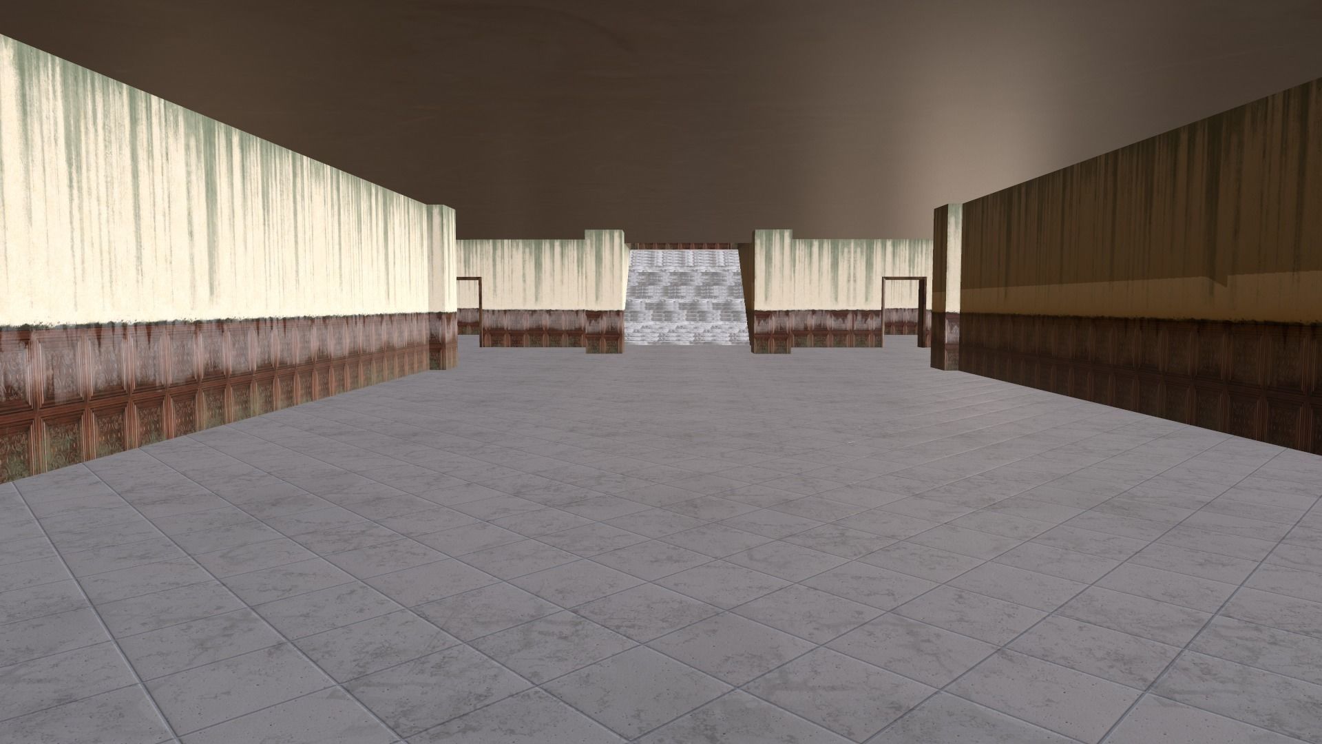 abandoned courthouse Low-poly 3D model_6