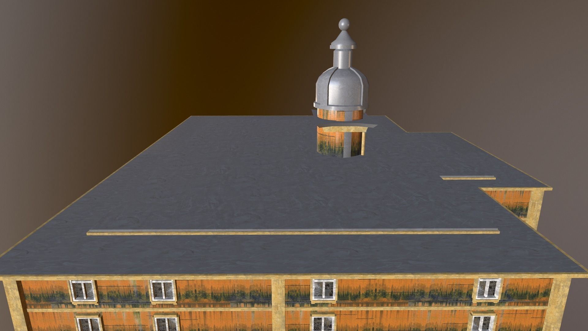 abandoned courthouse Low-poly 3D model_4