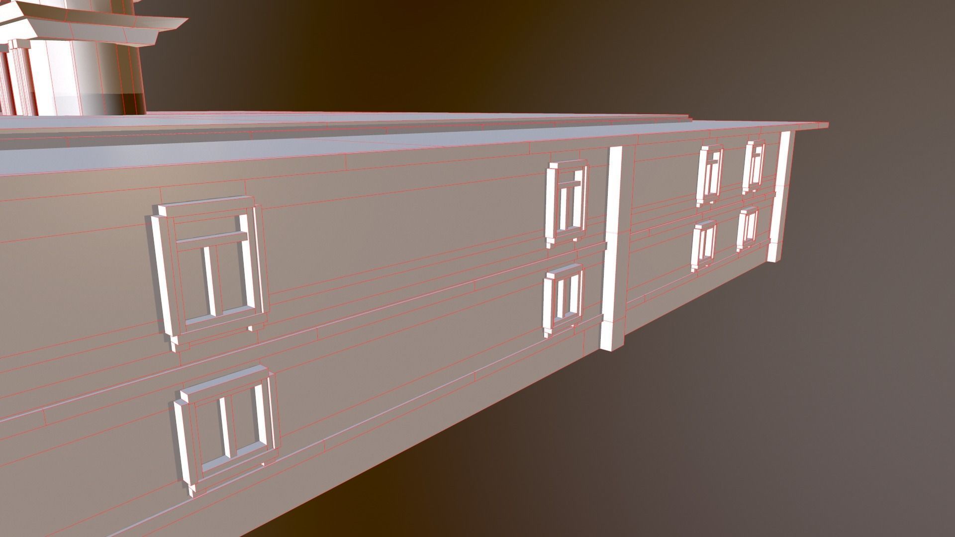 abandoned courthouse Low-poly 3D model_15