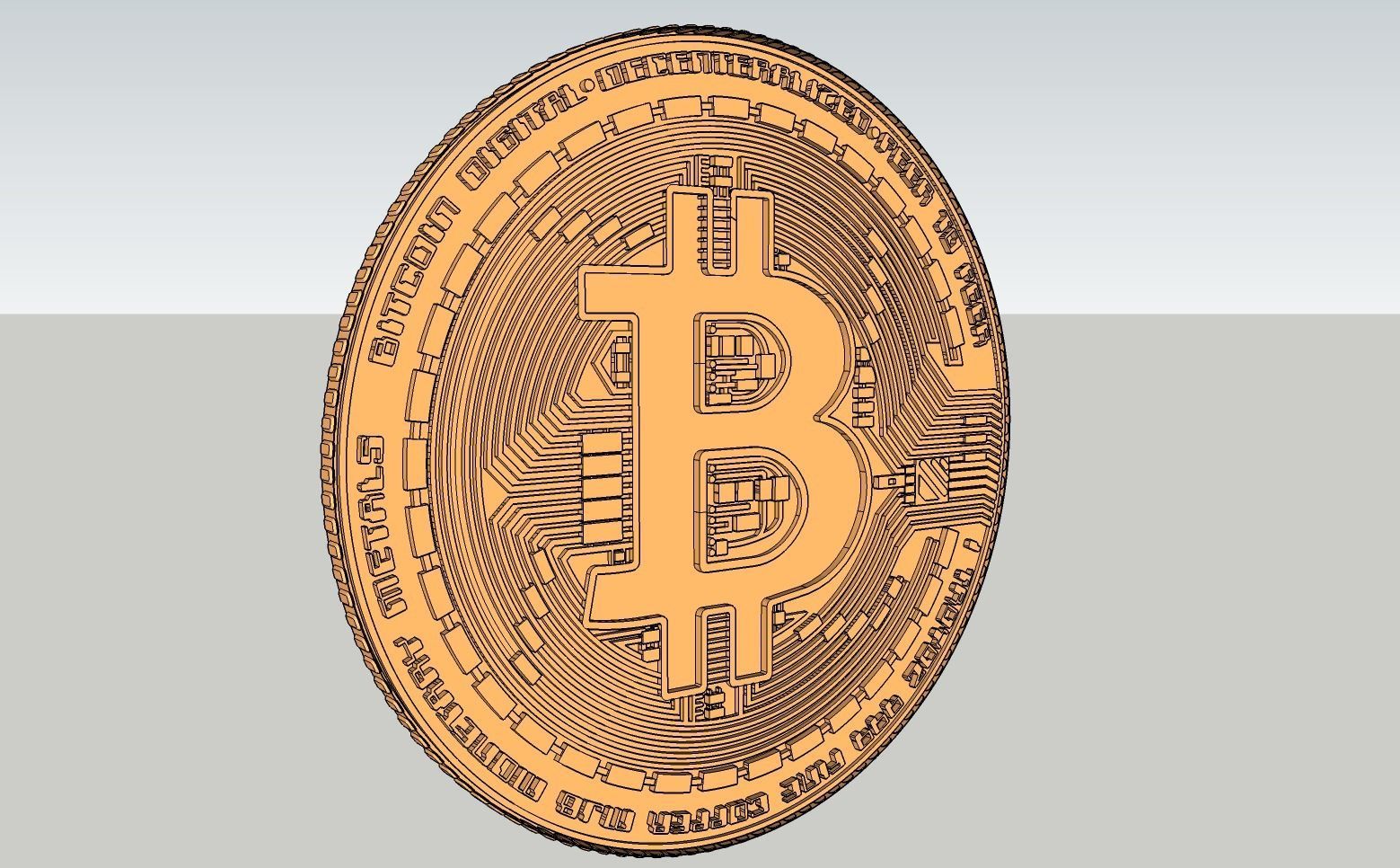 Bitcoin coin 3D model_3