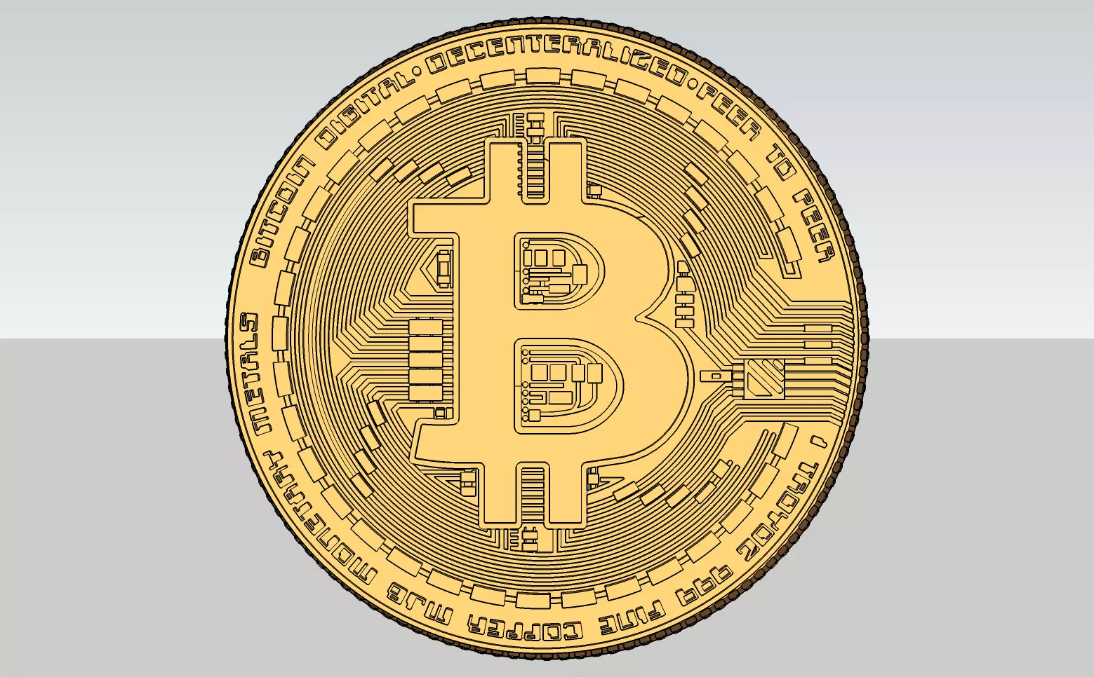 Bitcoin coin 3D model_0