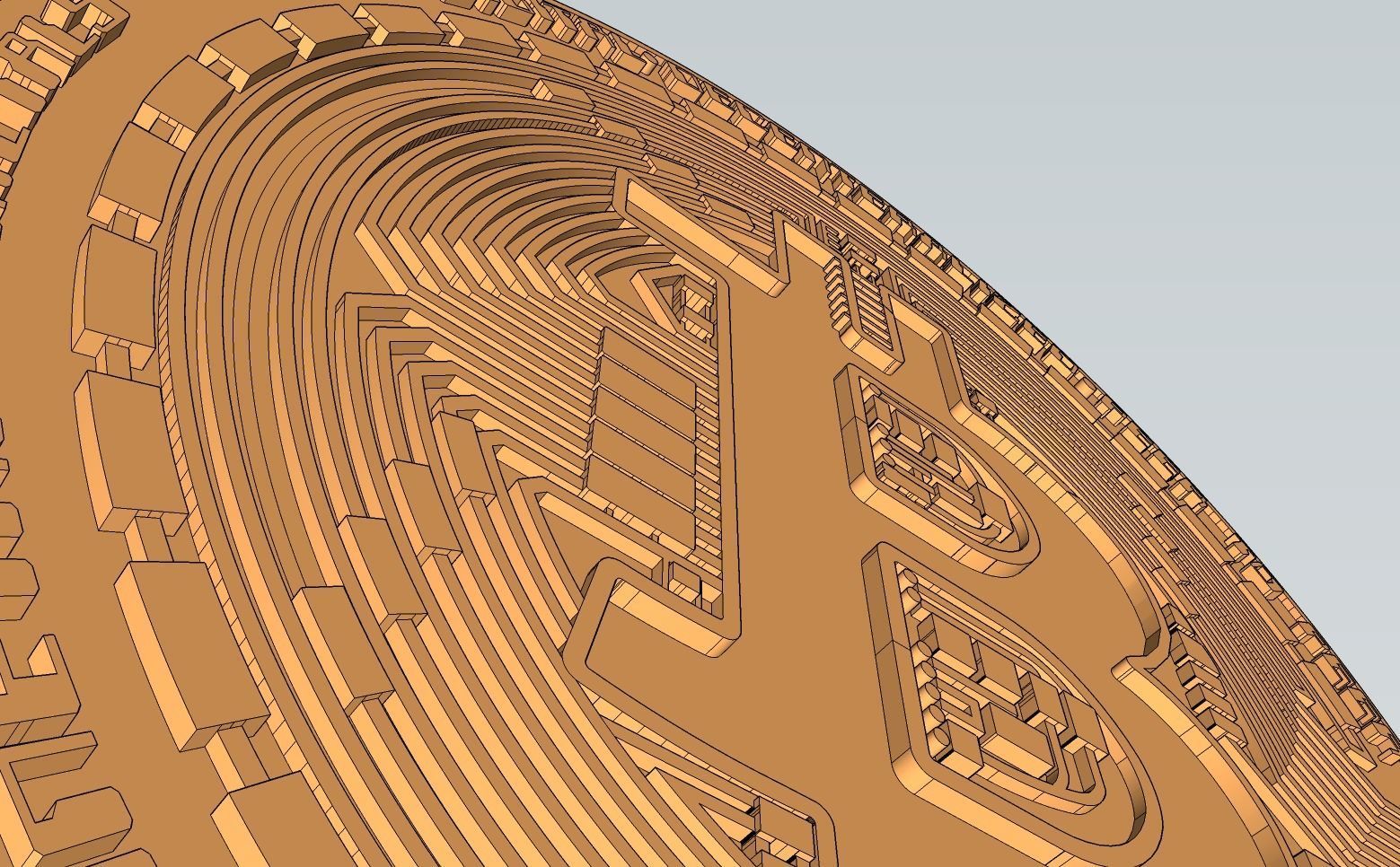 Bitcoin coin 3D model_4