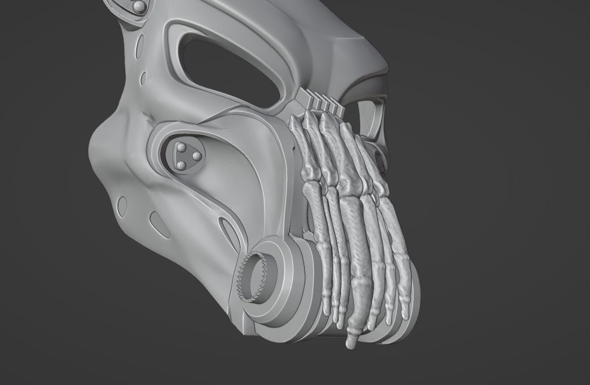 Predator Bone Grill mask  3D print model_10