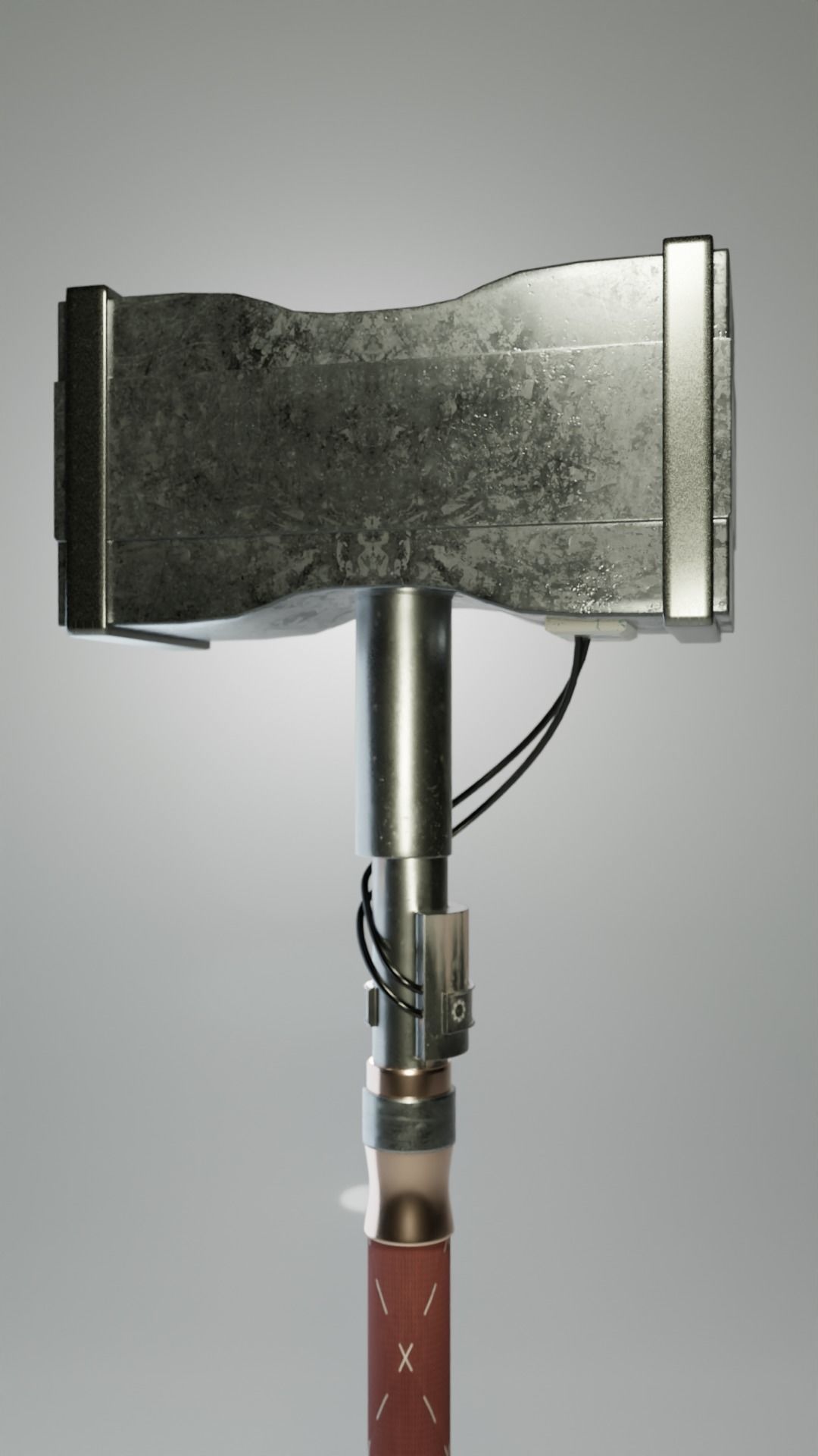 sci-fi battle hammer Free 3D model_3