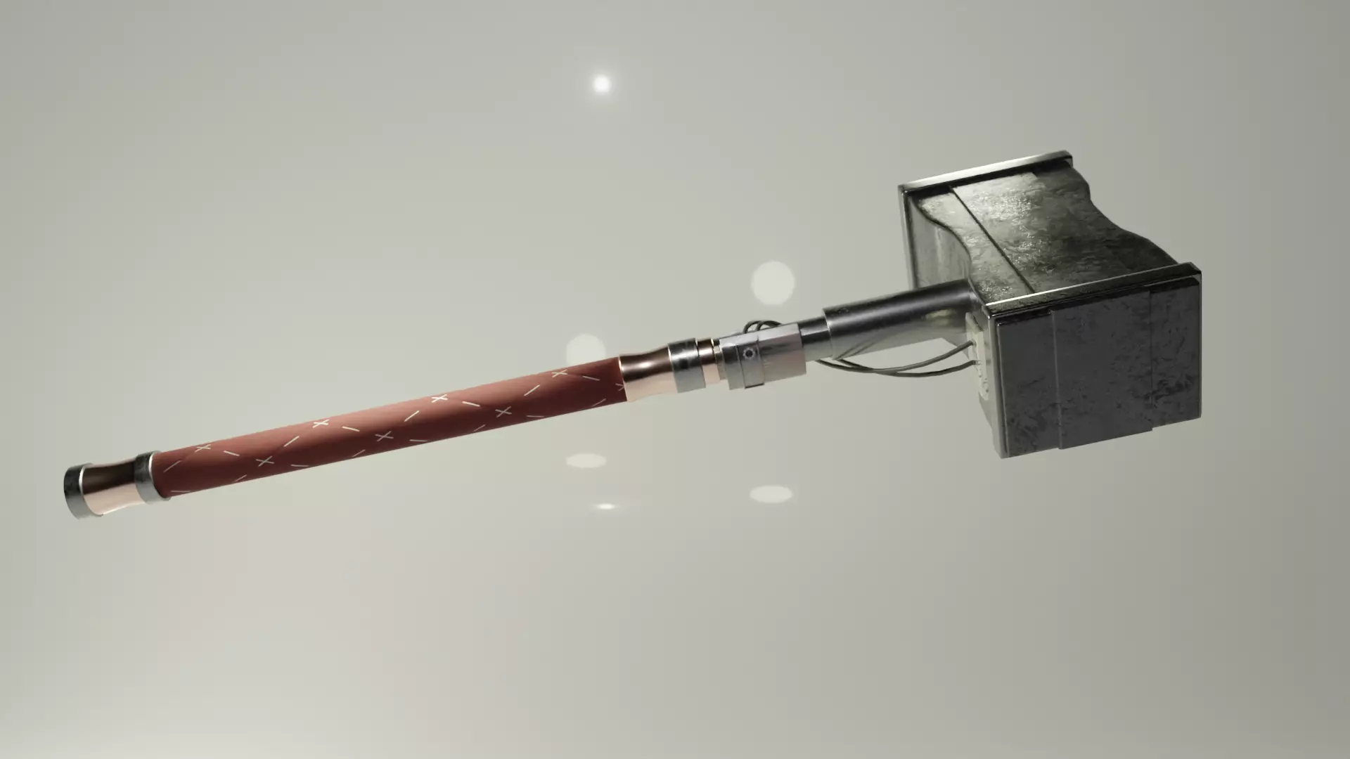 sci-fi battle hammer Free 3D model_0