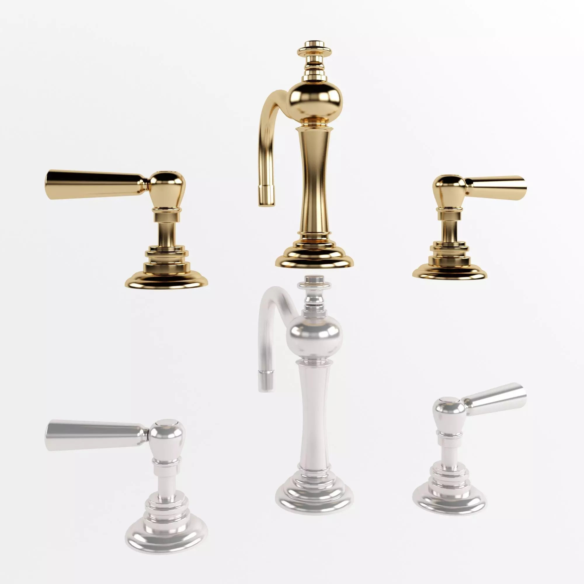 CONNOR LEVER HANDLE WIDESPREAD BATHROOM FAUCET 3D model