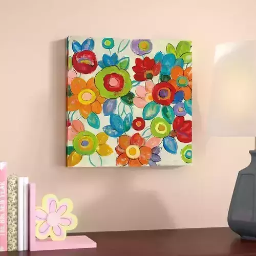 Louane Decorative Flowers Bright Crop Canvas Art Free 3D model