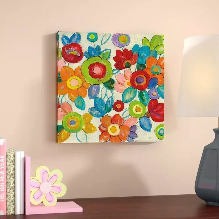 Louane Decorative Flowers Bright Crop Canvas Art Free 3D model