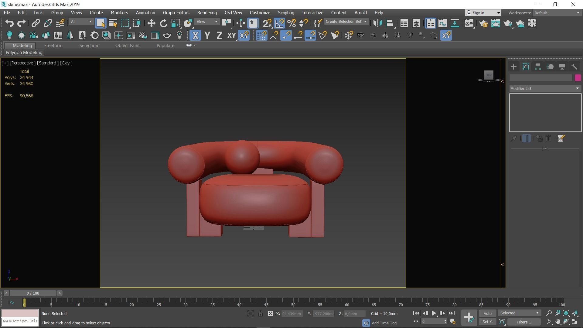 Alter Ego Cassete Armchair Low-poly 3D model_9