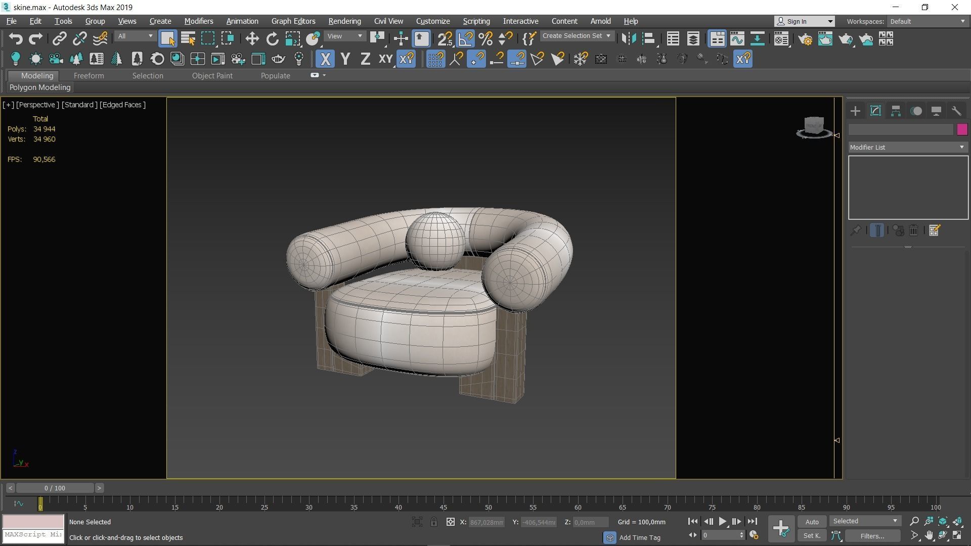 Alter Ego Cassete Armchair Low-poly 3D model_6