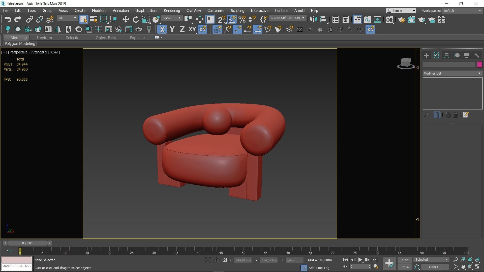 Alter Ego Cassete Armchair Low-poly 3D model_8