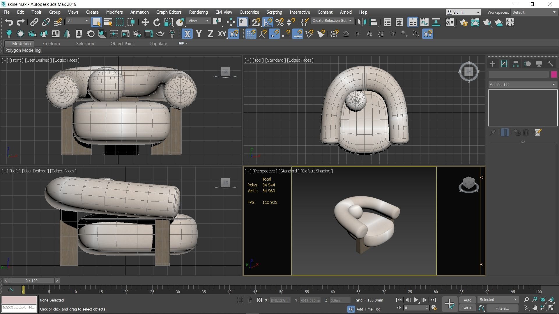 Alter Ego Cassete Armchair Low-poly 3D model_4