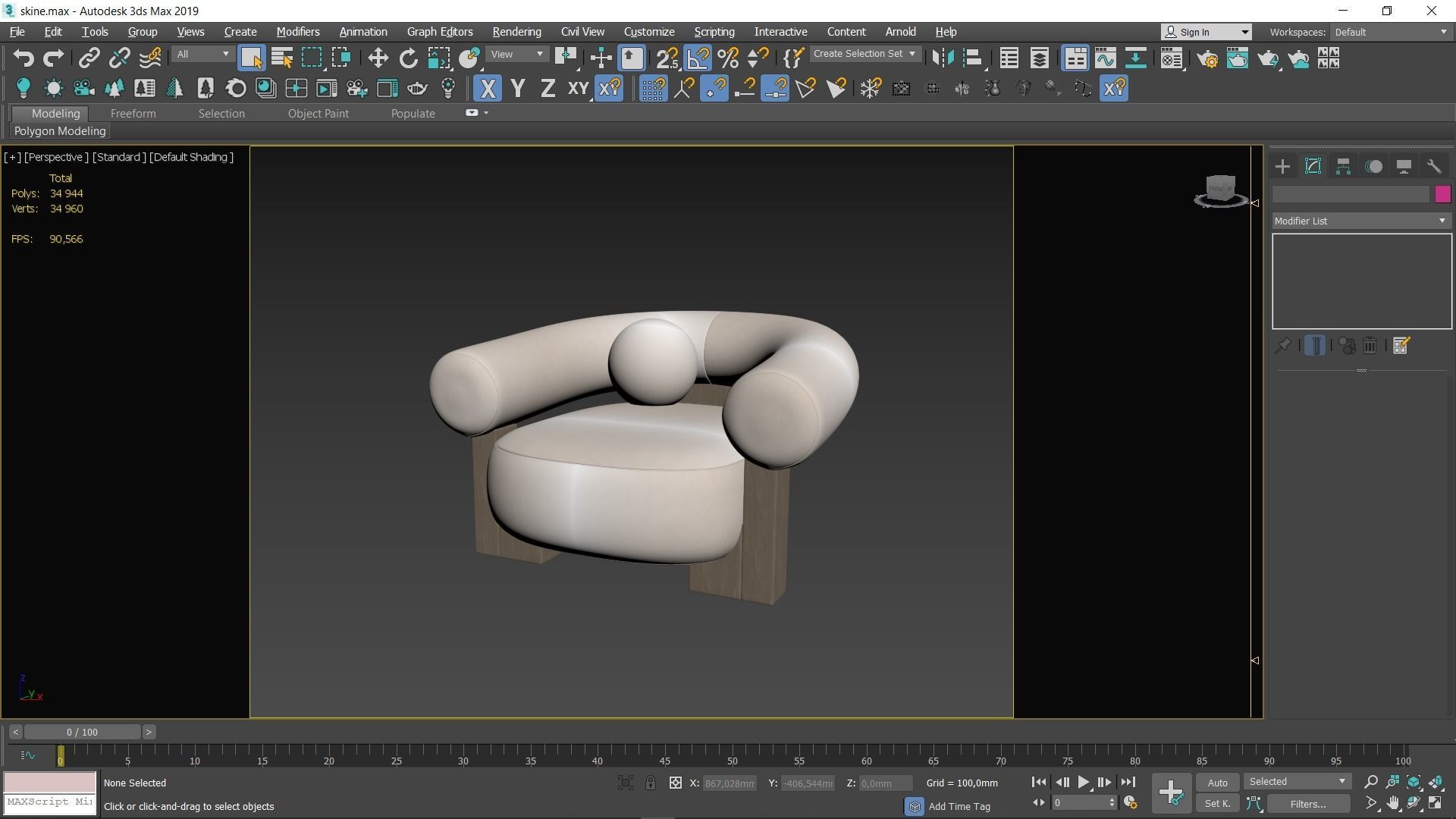 Alter Ego Cassete Armchair Low-poly 3D model_5