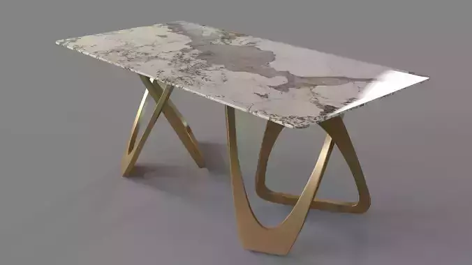 71 Contemporary Dining Table in Gold