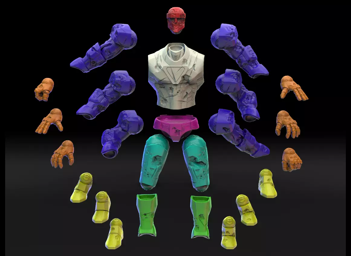 Marvel crisis protocol sentinel damaged presupported 3D print model_0