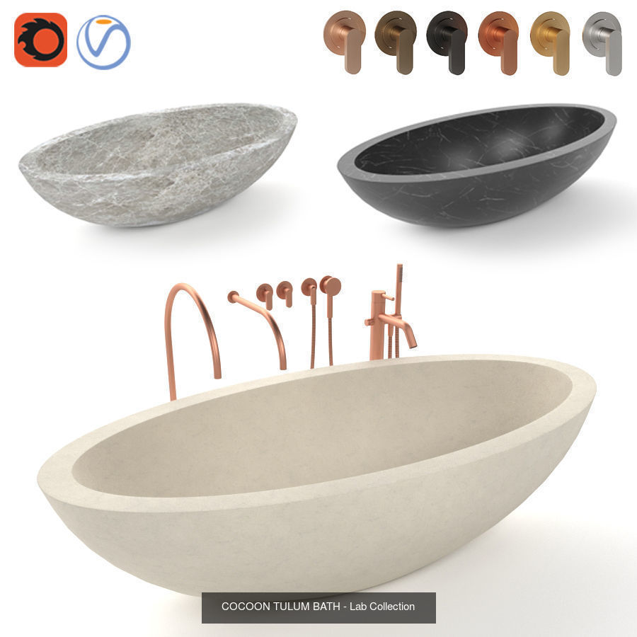 COCOON Bathtubs  3D Model Collection_1