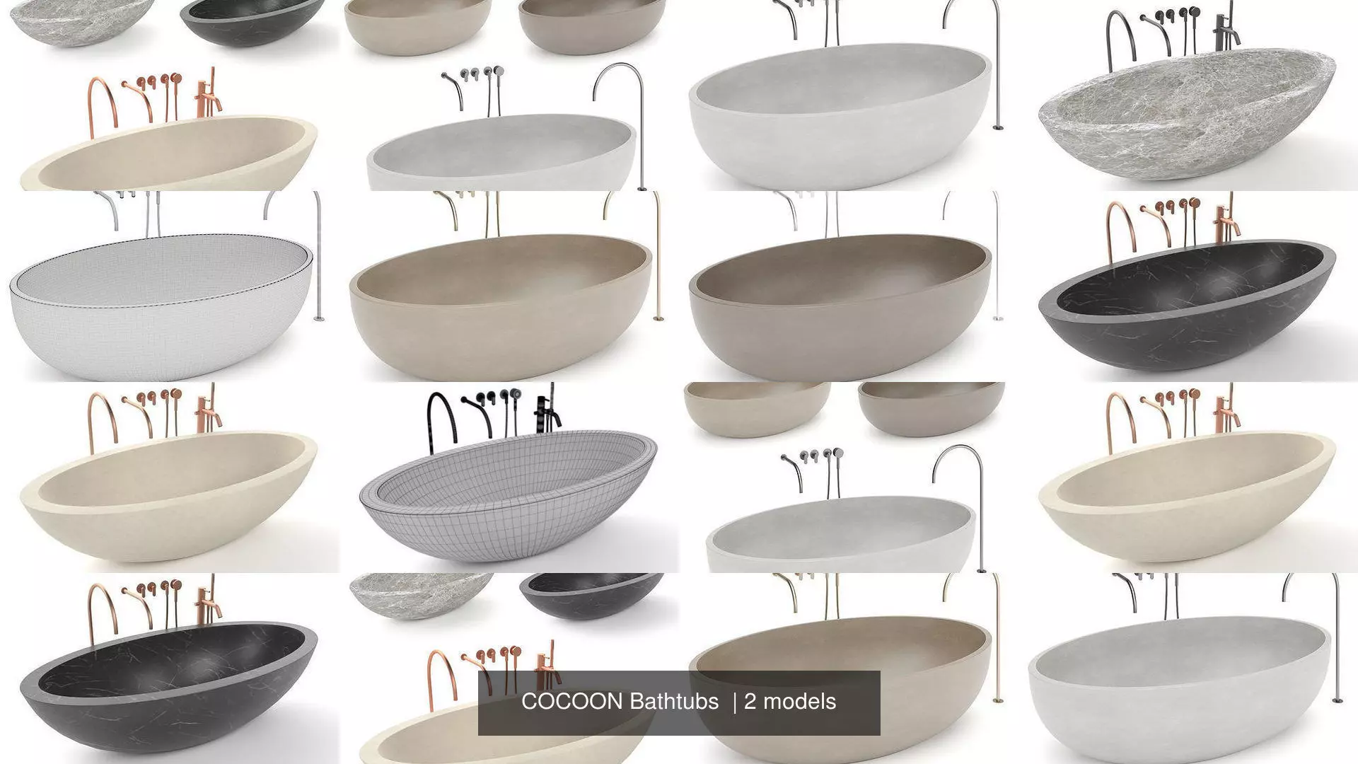 COCOON Bathtubs  3D Model Collection_0
