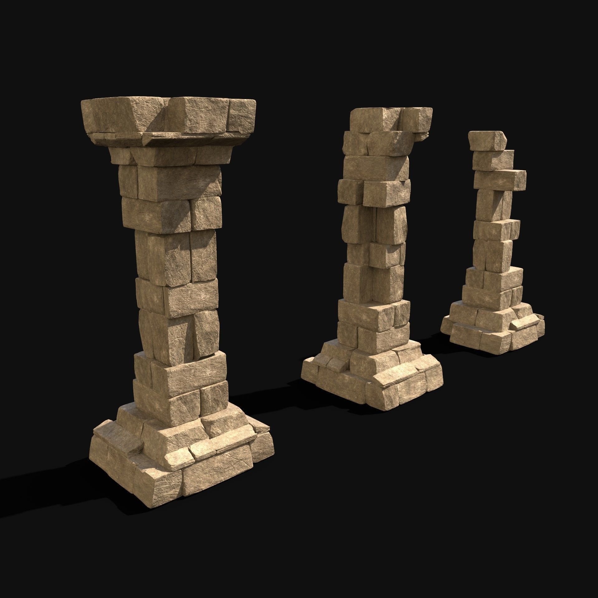 ARABIC DESERT RUINS ANCIENT PACK COLLECTION BUILDER AAA Low-poly 3D model_45