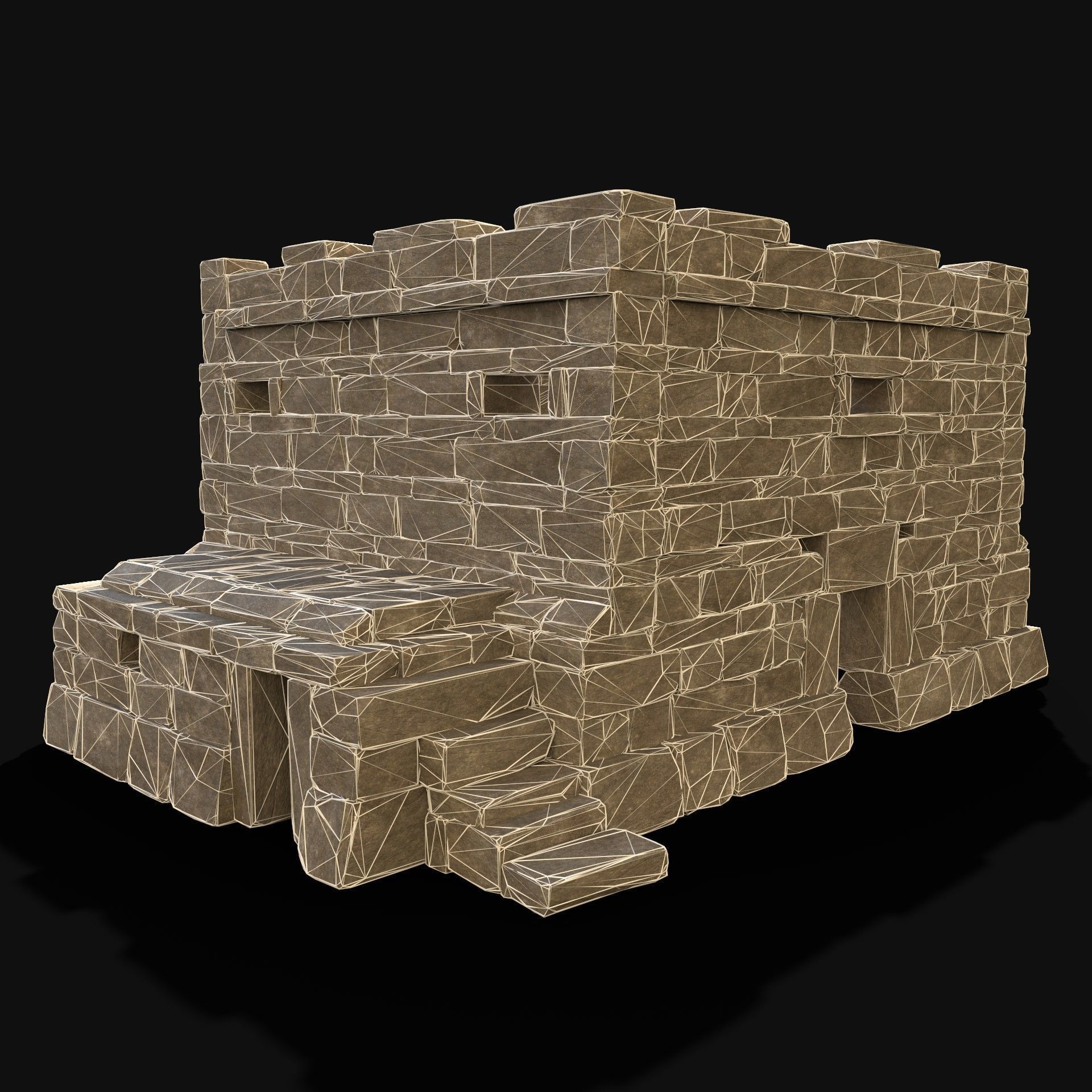  ARABIC DESERT RUINS ANCIENT PACK COLLECTION BUILDER AAA Low-poly 3D model_8
