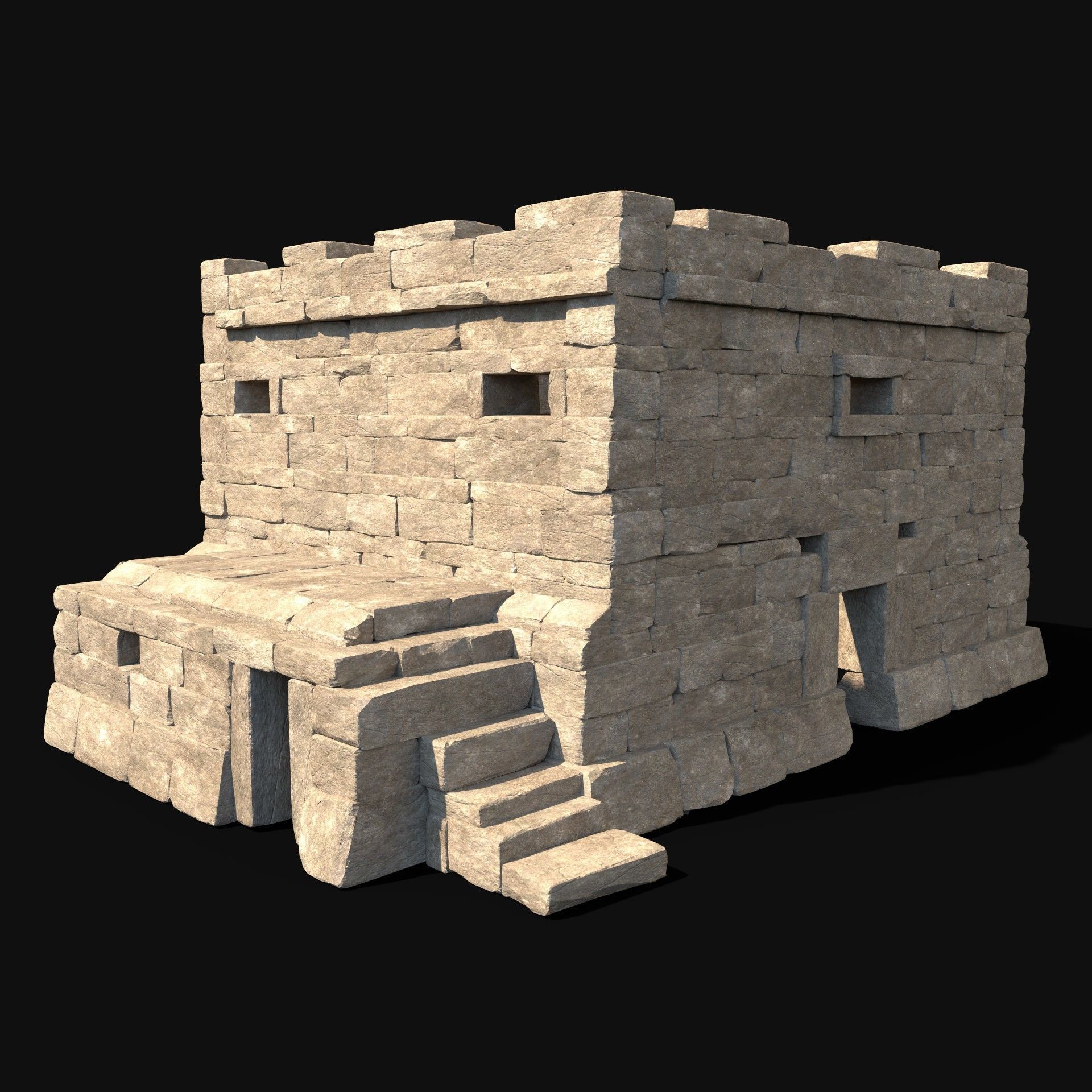  ARABIC DESERT RUINS ANCIENT PACK COLLECTION BUILDER AAA Low-poly 3D model_2