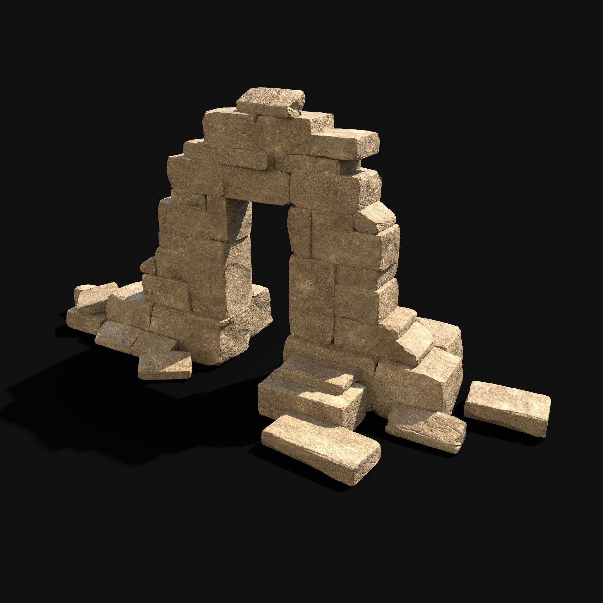  ARABIC DESERT RUINS ANCIENT PACK COLLECTION BUILDER AAA Low-poly 3D model_53