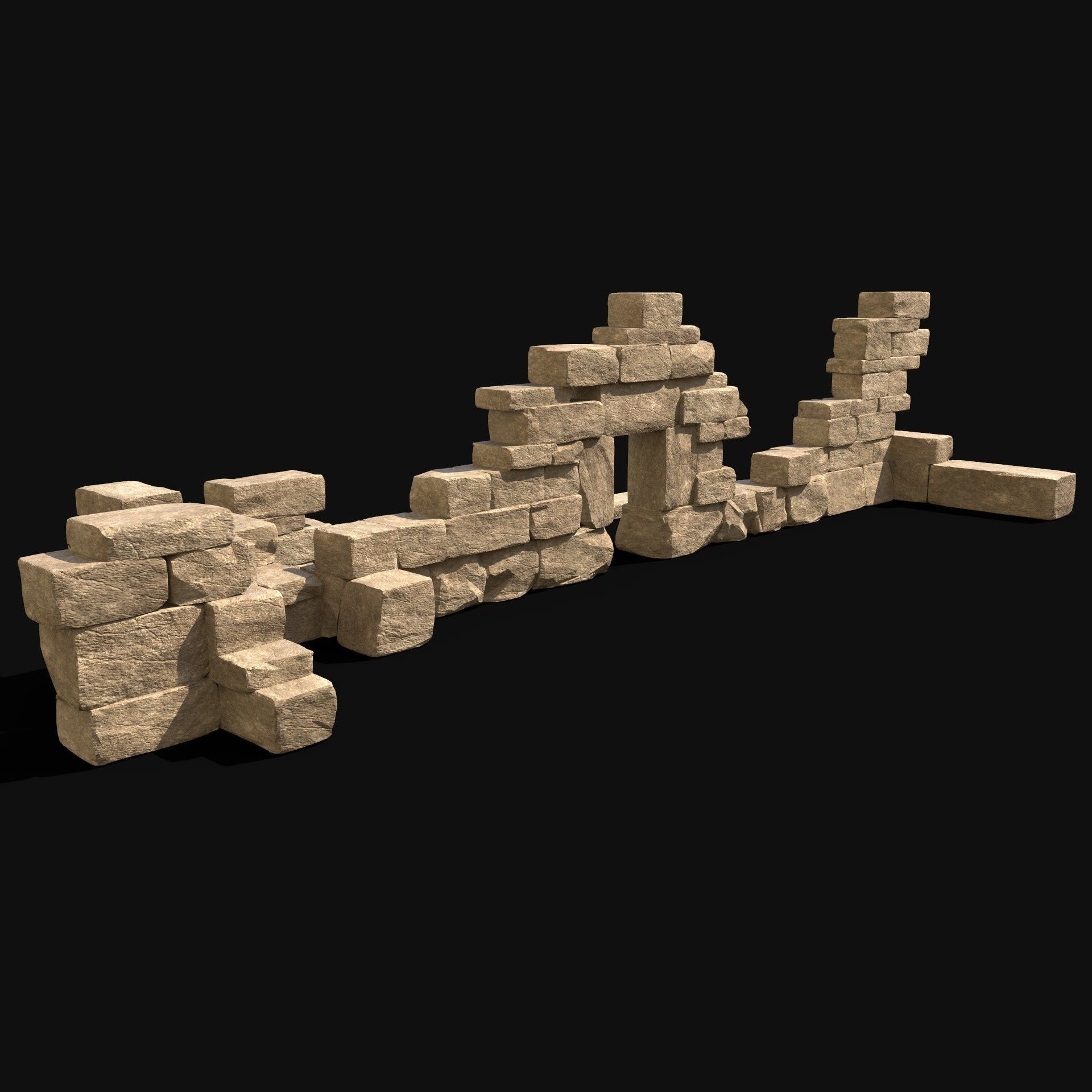  ARABIC DESERT RUINS ANCIENT PACK COLLECTION BUILDER AAA Low-poly 3D model_37