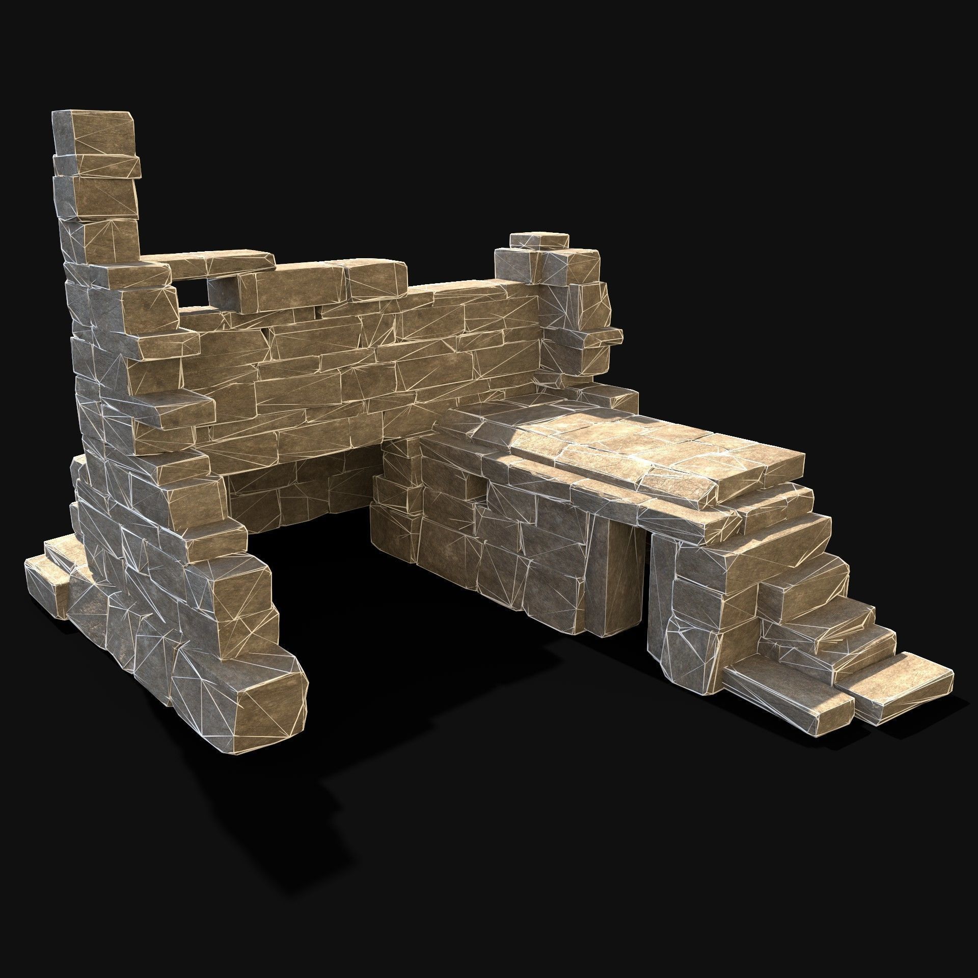  ARABIC DESERT RUINS ANCIENT PACK COLLECTION BUILDER AAA Low-poly 3D model_27