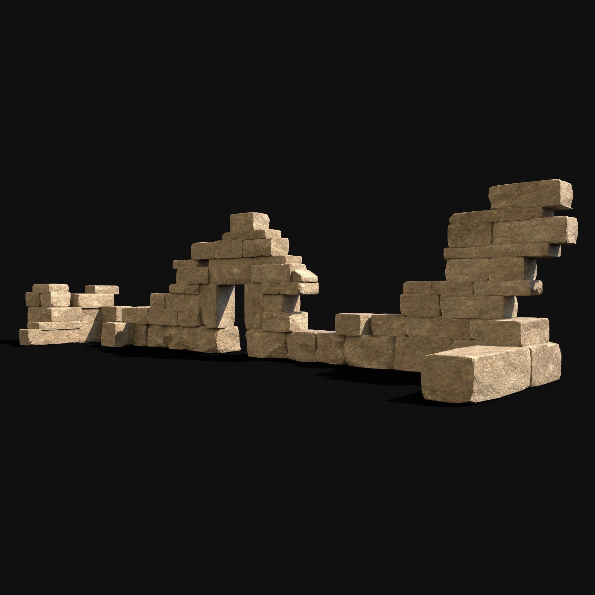  ARABIC DESERT RUINS ANCIENT PACK COLLECTION BUILDER AAA Low-poly 3D model_38