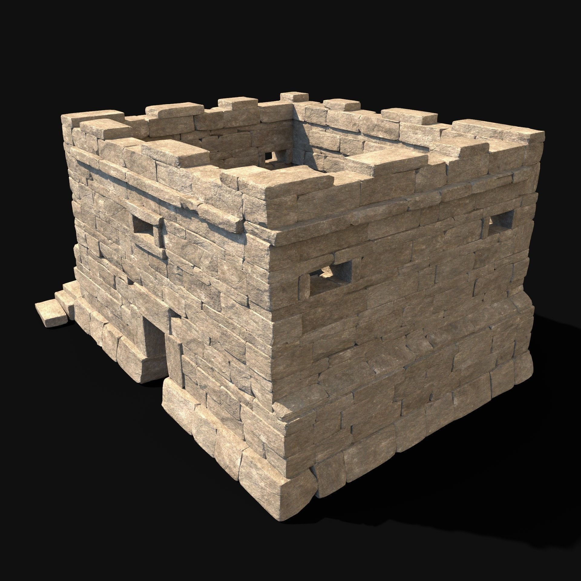  ARABIC DESERT RUINS ANCIENT PACK COLLECTION BUILDER AAA Low-poly 3D model_4