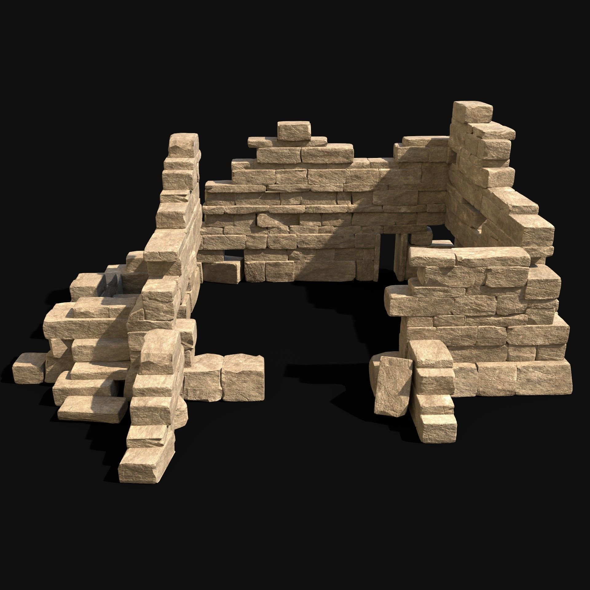  ARABIC DESERT RUINS ANCIENT PACK COLLECTION BUILDER AAA Low-poly 3D model_10