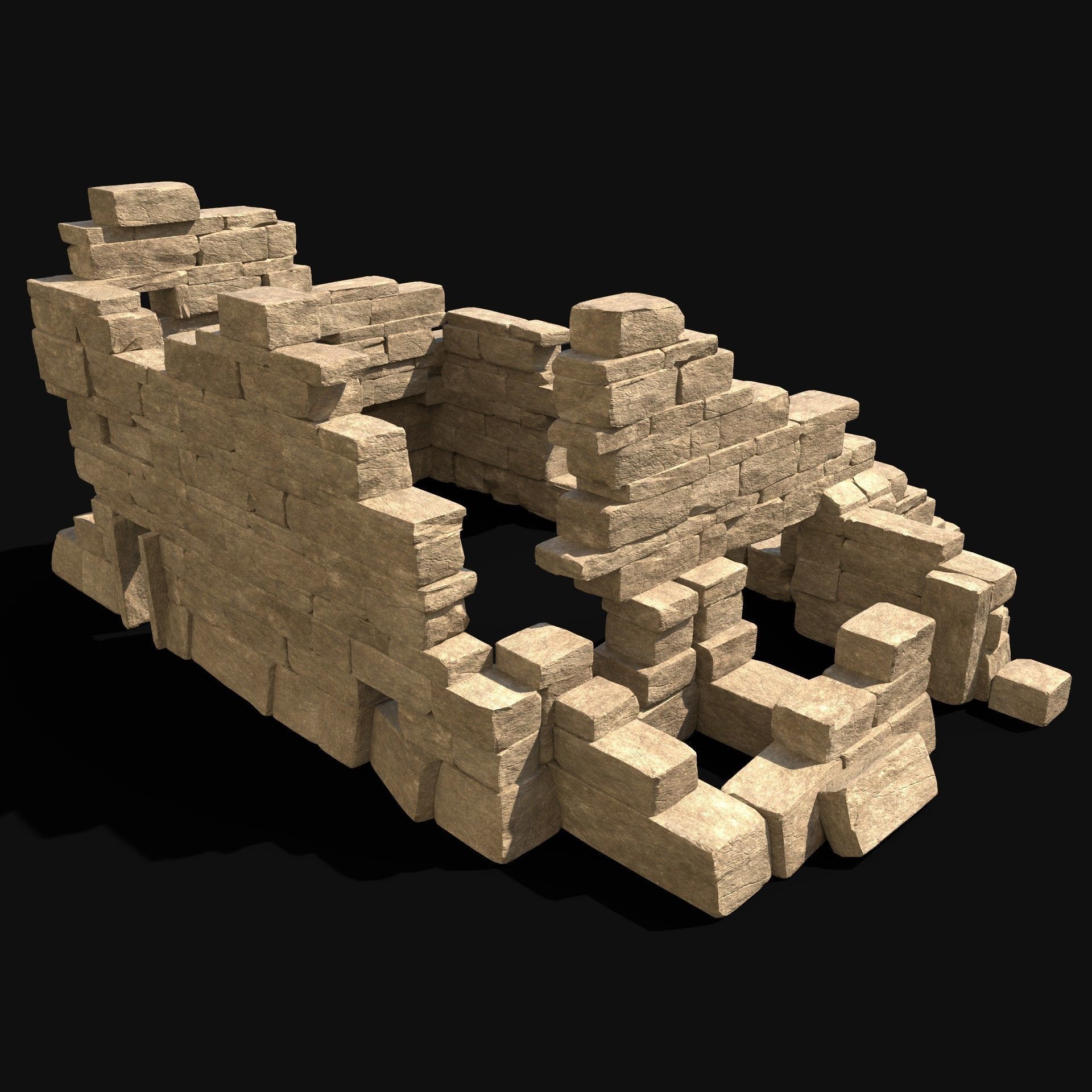  ARABIC DESERT RUINS ANCIENT PACK COLLECTION BUILDER AAA Low-poly 3D model_13