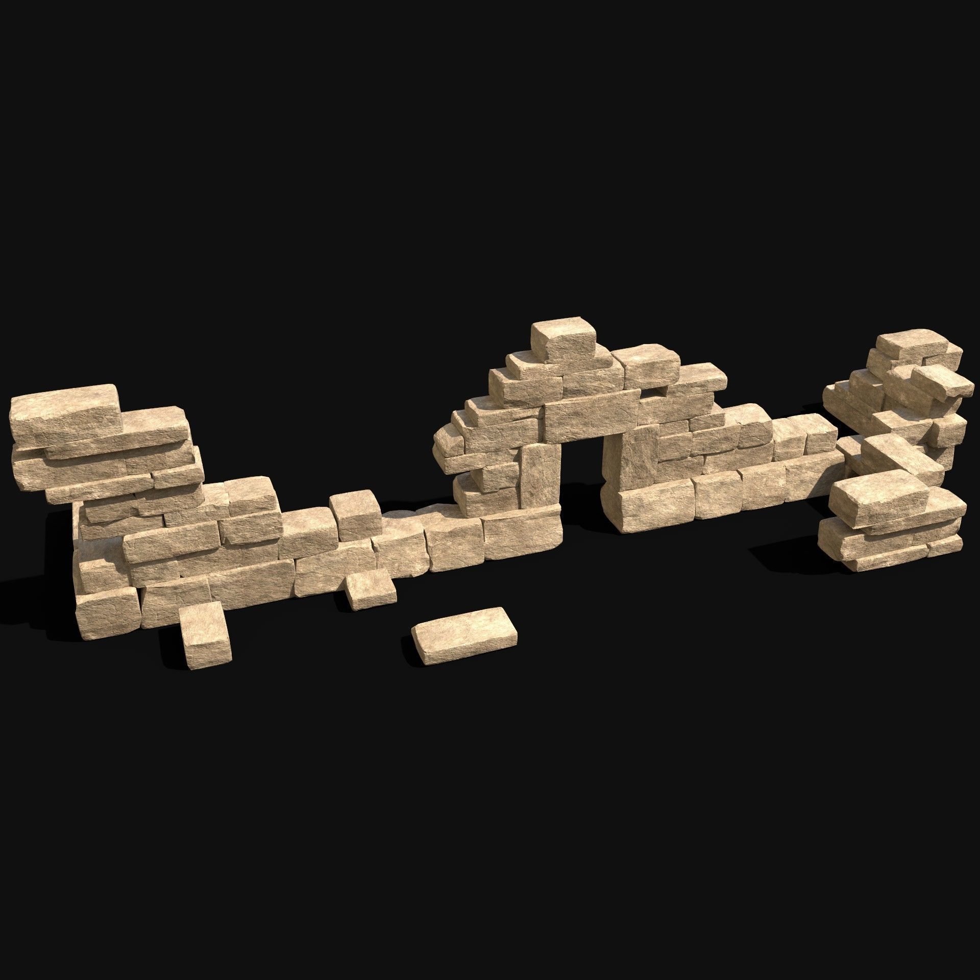  ARABIC DESERT RUINS ANCIENT PACK COLLECTION BUILDER AAA Low-poly 3D model_35