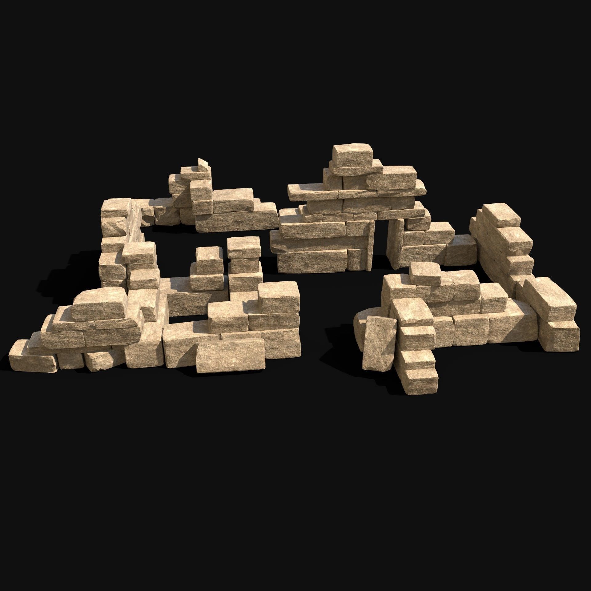  ARABIC DESERT RUINS ANCIENT PACK COLLECTION BUILDER AAA Low-poly 3D model_19