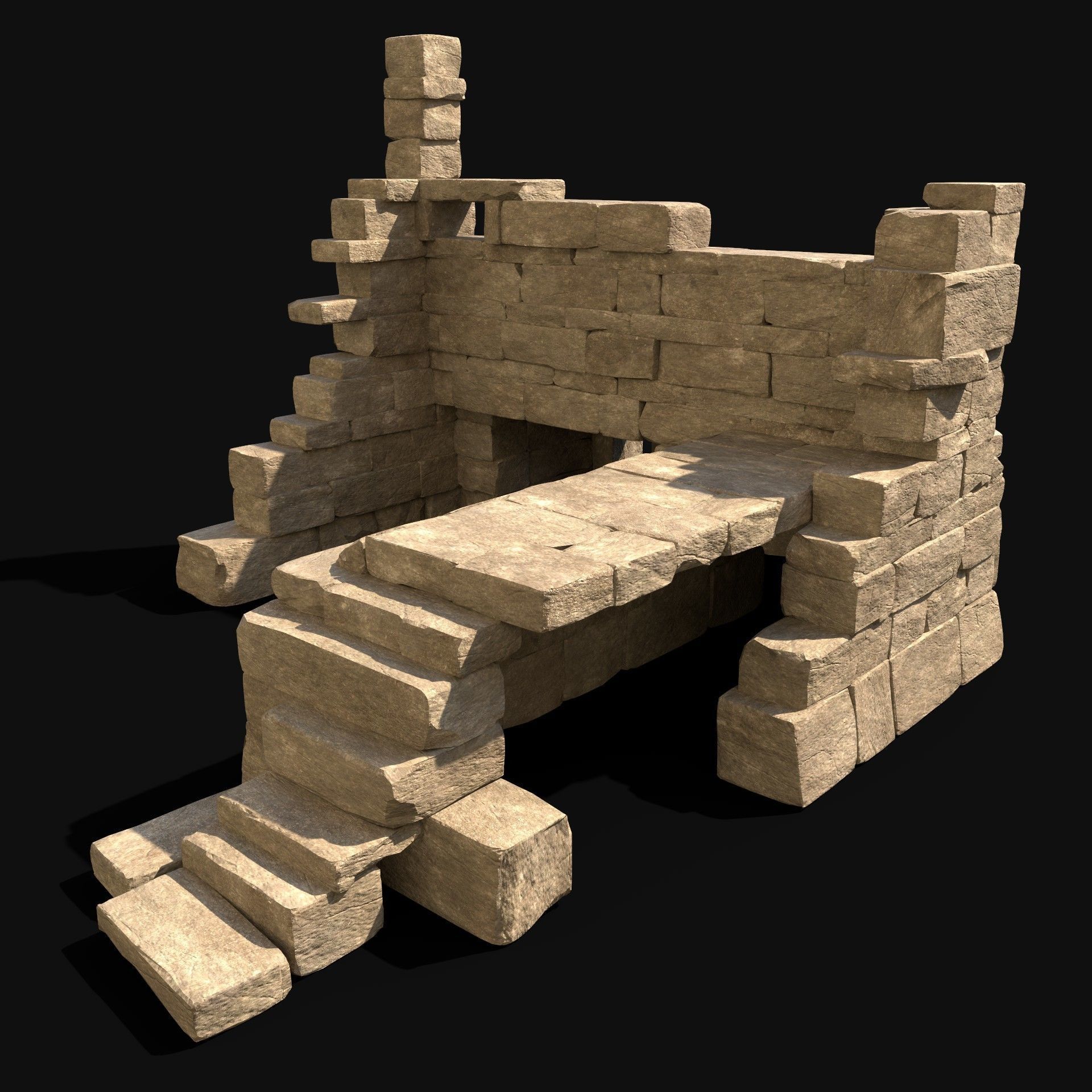  ARABIC DESERT RUINS ANCIENT PACK COLLECTION BUILDER AAA Low-poly 3D model_24