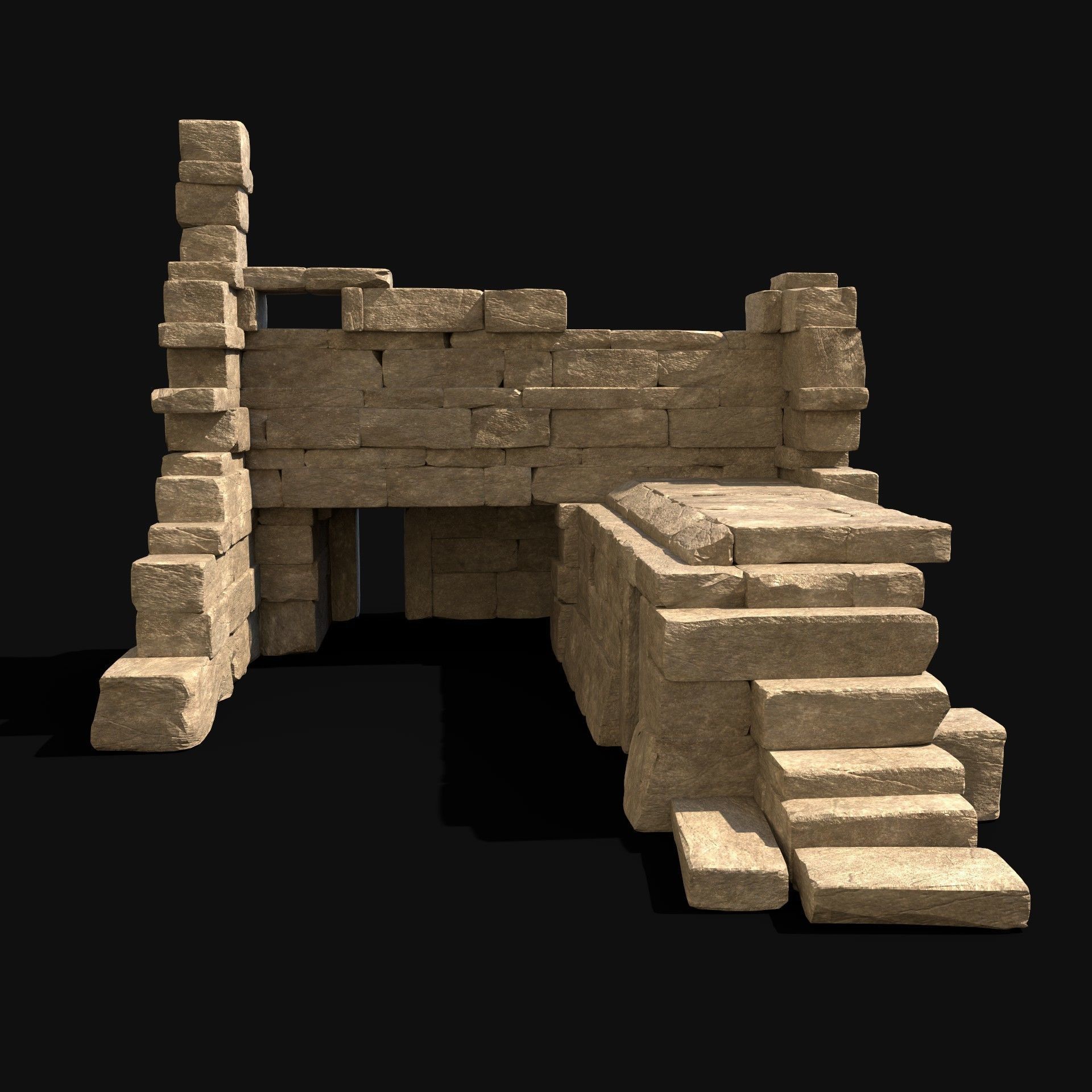  ARABIC DESERT RUINS ANCIENT PACK COLLECTION BUILDER AAA Low-poly 3D model_23