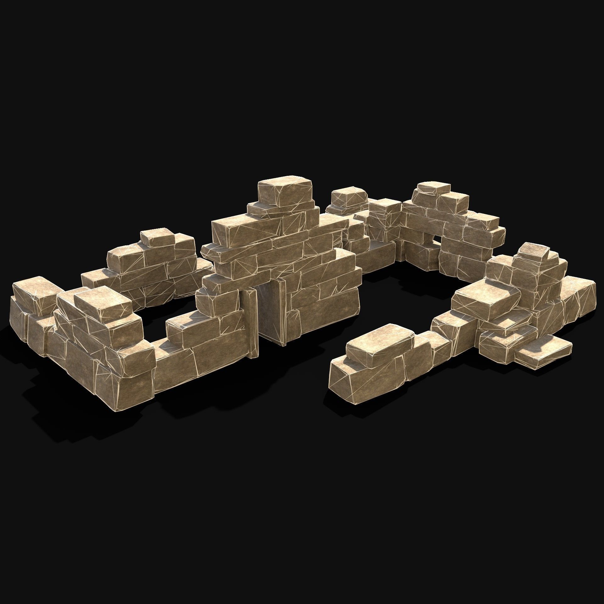  ARABIC DESERT RUINS ANCIENT PACK COLLECTION BUILDER AAA Low-poly 3D model_21