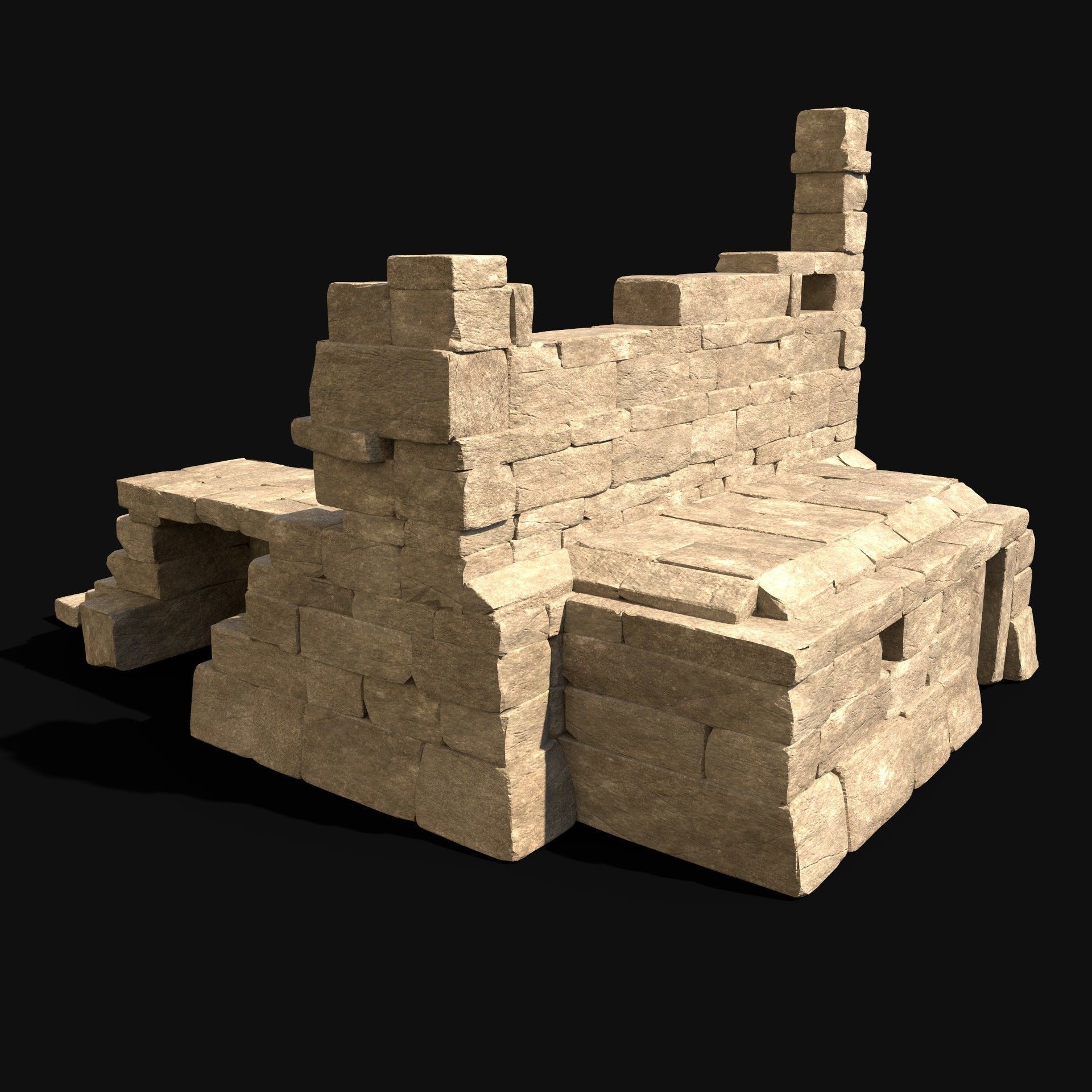  ARABIC DESERT RUINS ANCIENT PACK COLLECTION BUILDER AAA Low-poly 3D model_25