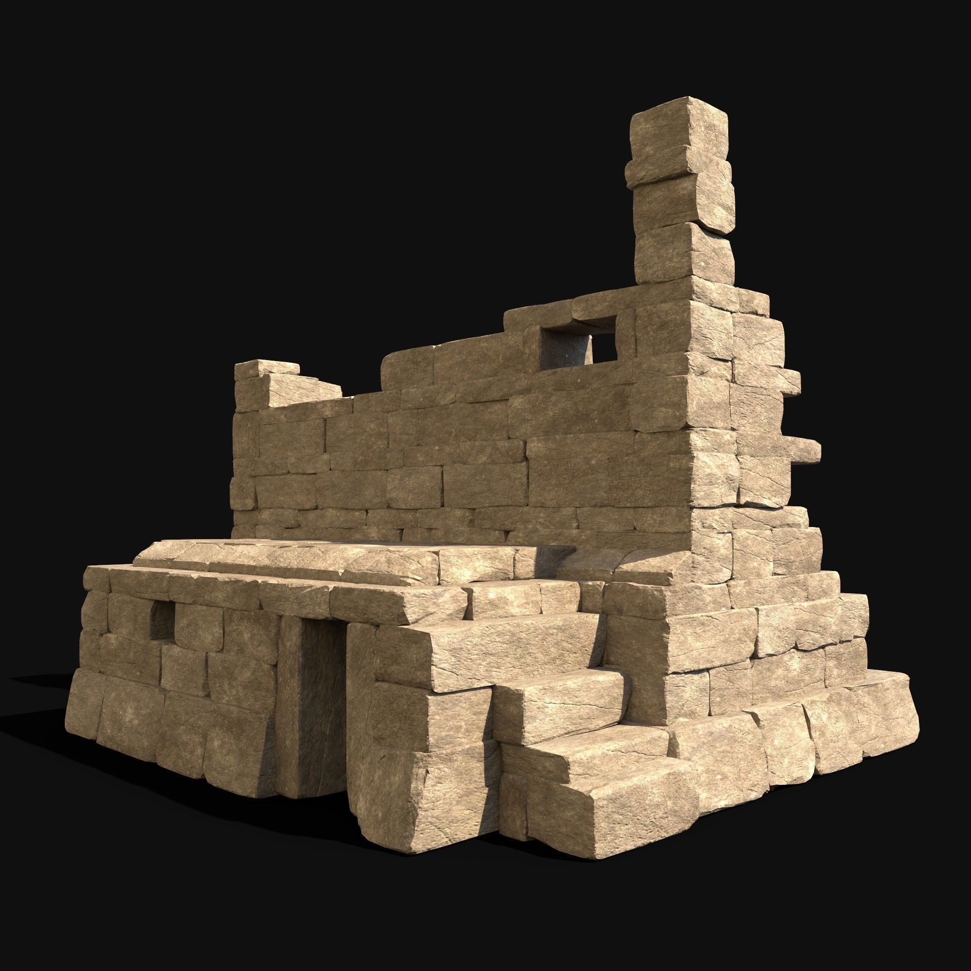  ARABIC DESERT RUINS ANCIENT PACK COLLECTION BUILDER AAA Low-poly 3D model_26