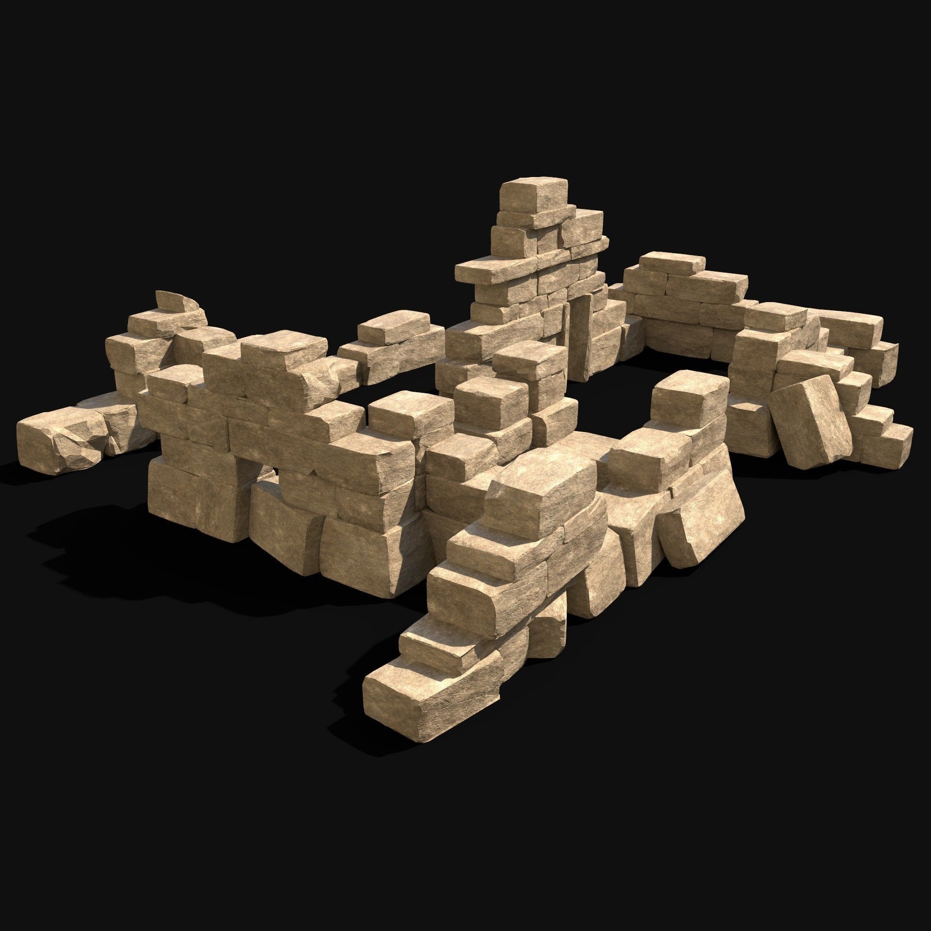  ARABIC DESERT RUINS ANCIENT PACK COLLECTION BUILDER AAA Low-poly 3D model_18
