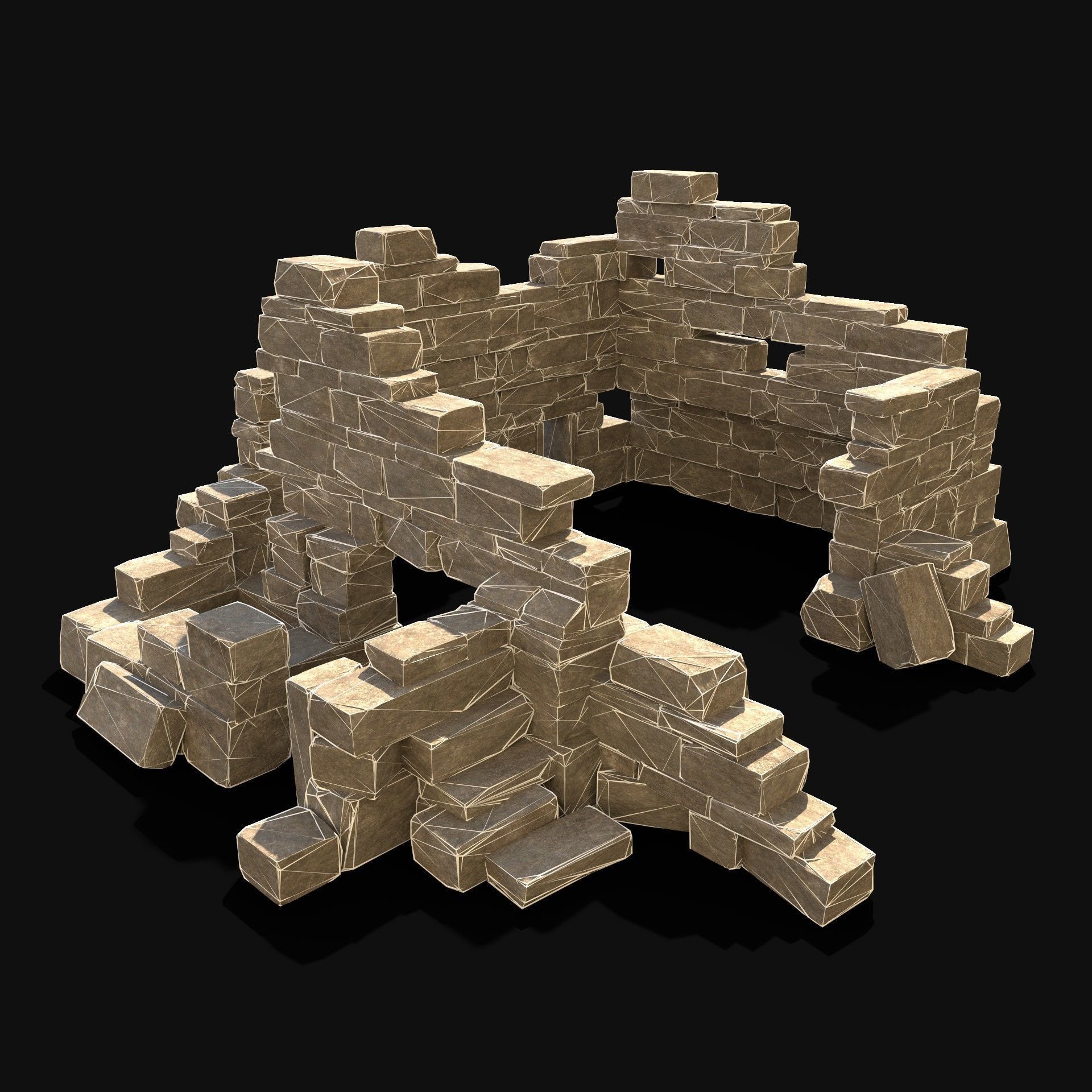  ARABIC DESERT RUINS ANCIENT PACK COLLECTION BUILDER AAA Low-poly 3D model_15