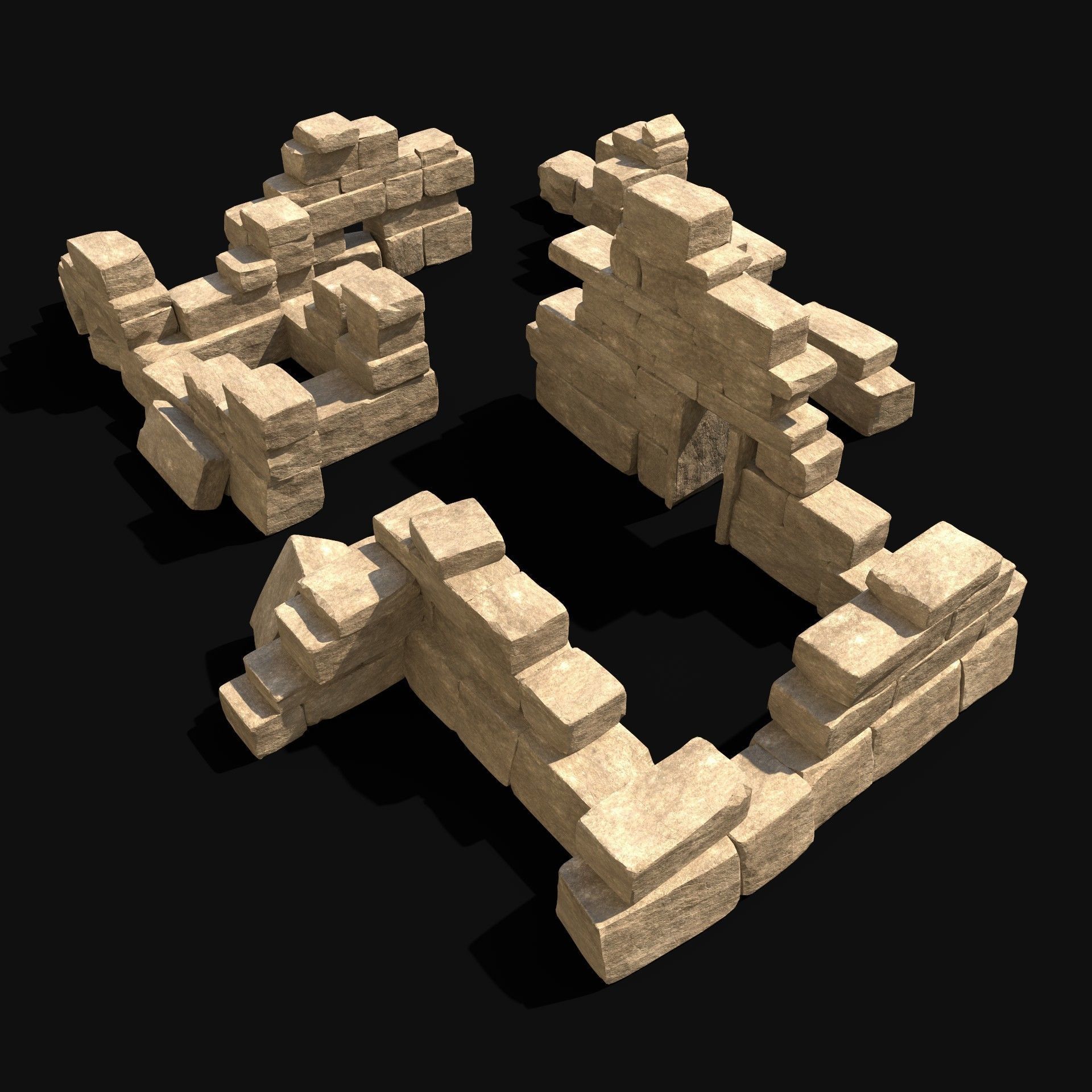  ARABIC DESERT RUINS ANCIENT PACK COLLECTION BUILDER AAA Low-poly 3D model_20