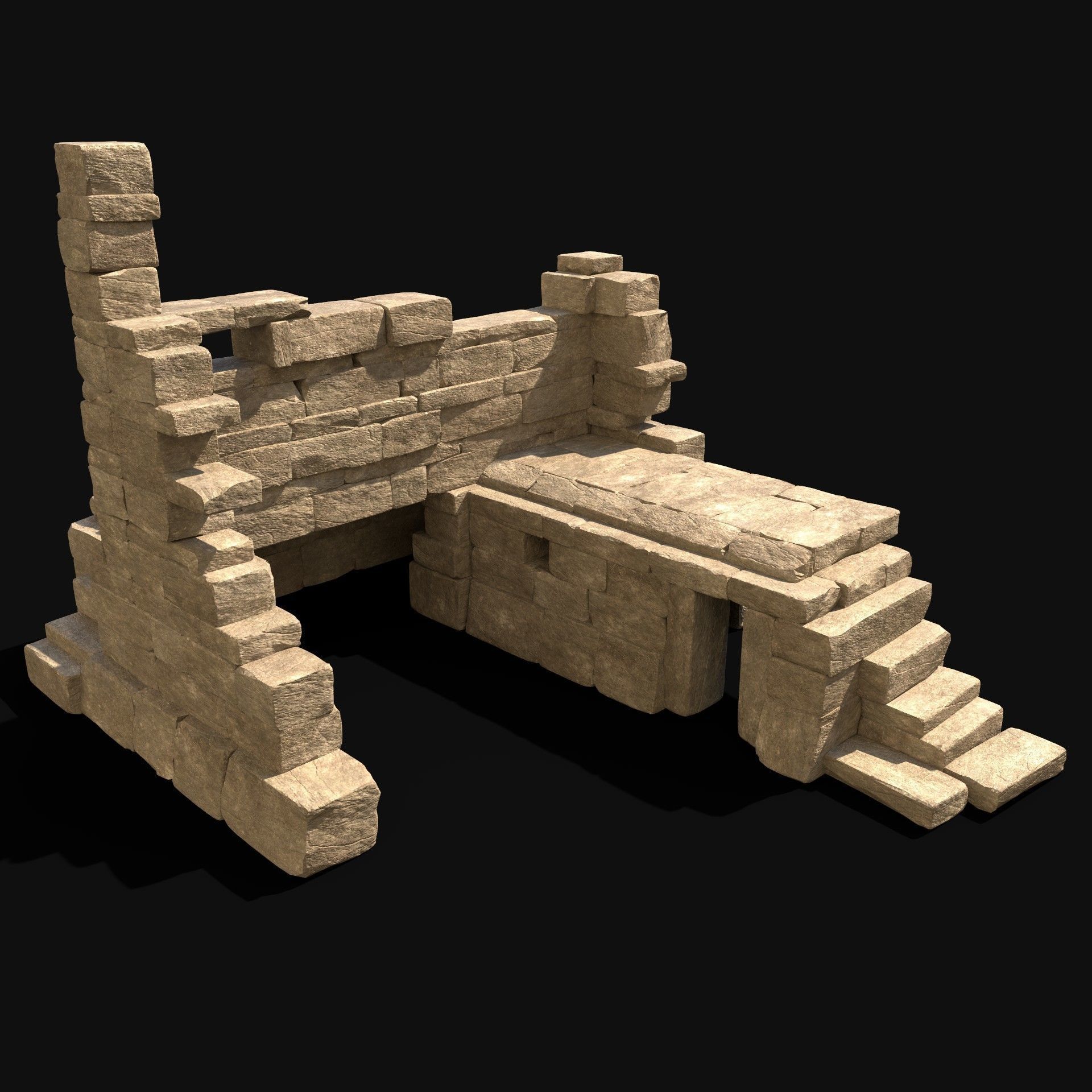  ARABIC DESERT RUINS ANCIENT PACK COLLECTION BUILDER AAA Low-poly 3D model_22