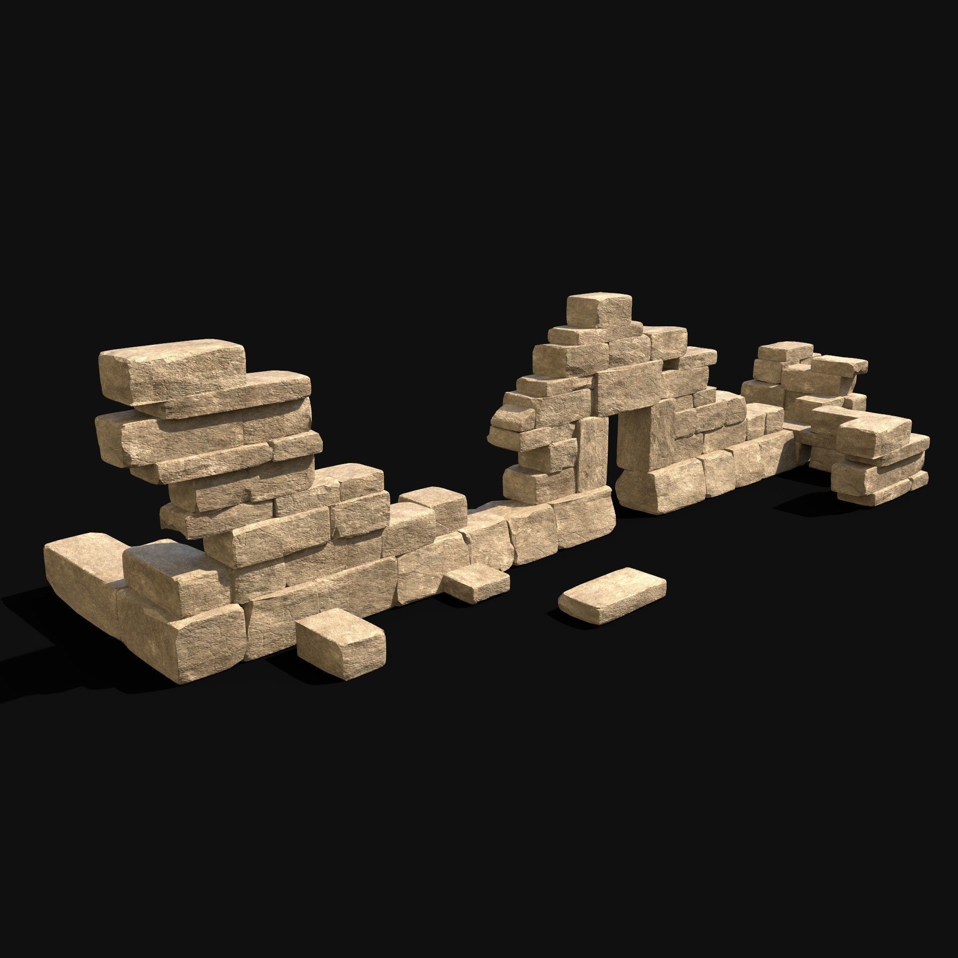  ARABIC DESERT RUINS ANCIENT PACK COLLECTION BUILDER AAA Low-poly 3D model_34