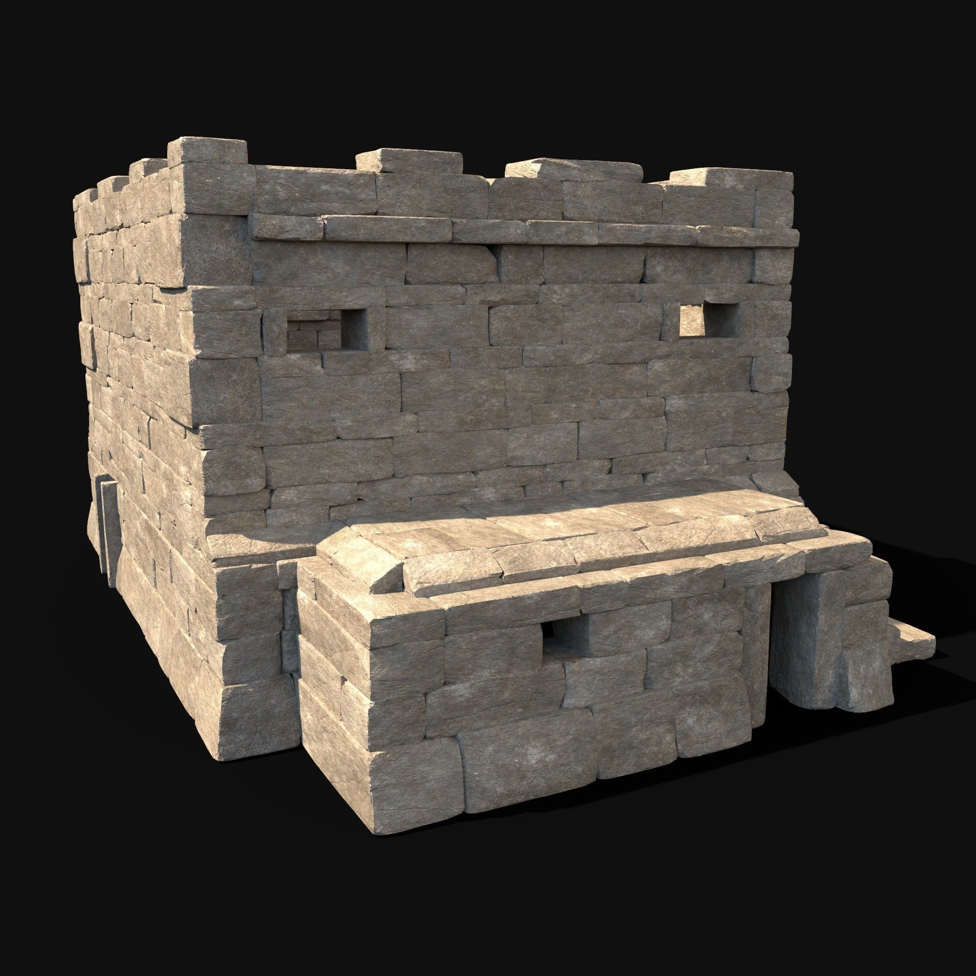  ARABIC DESERT RUINS ANCIENT PACK COLLECTION BUILDER AAA Low-poly 3D model_6