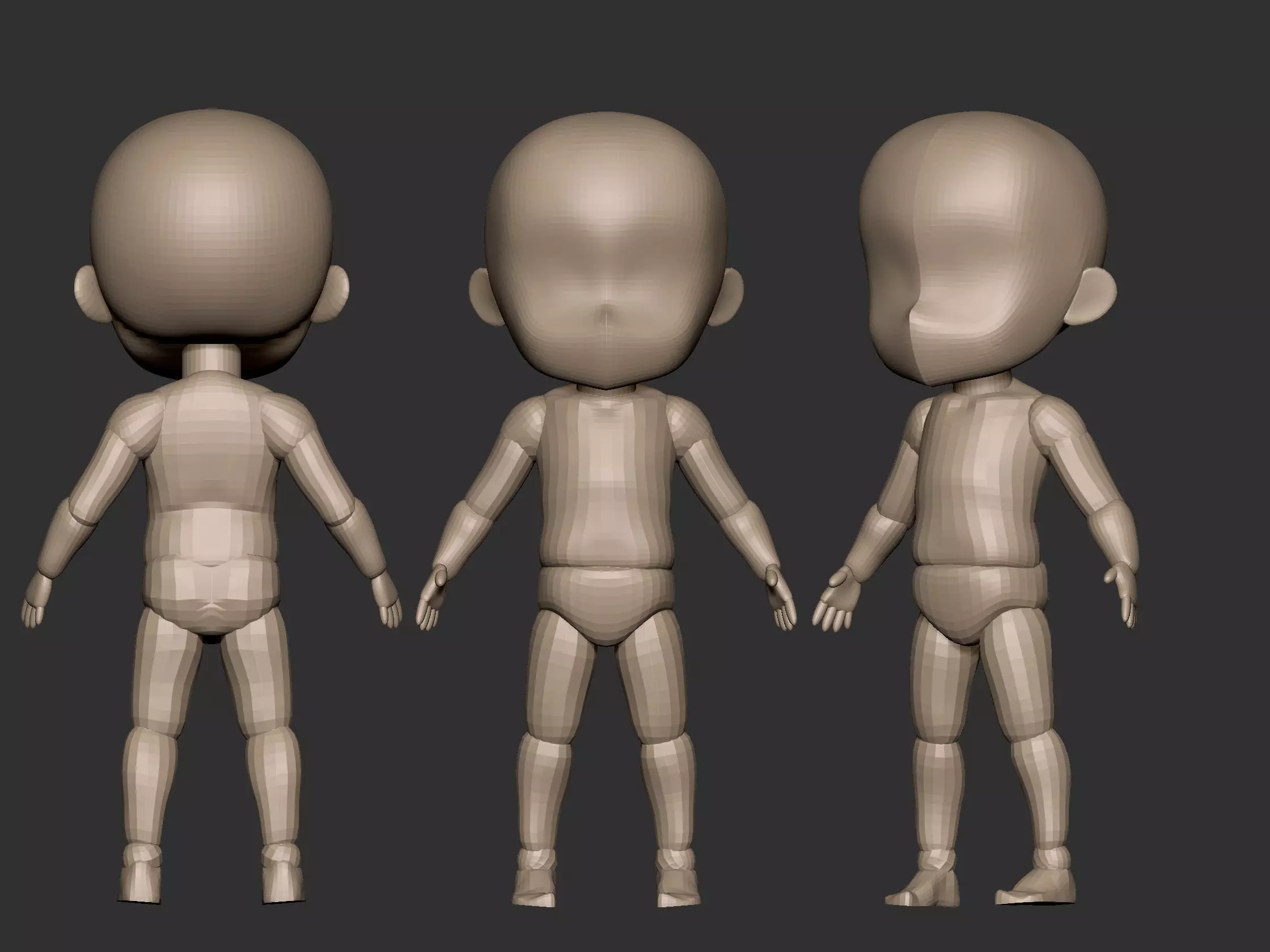 Basemesh Chibi 3D model_0