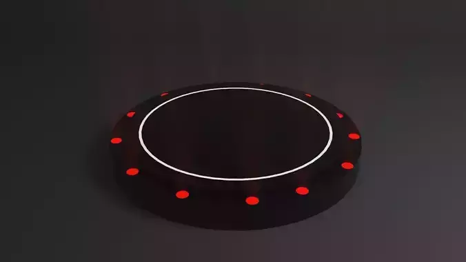 Product stand with red spot lights and led white strip