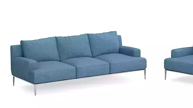 Classic Bue Fabric Sofa