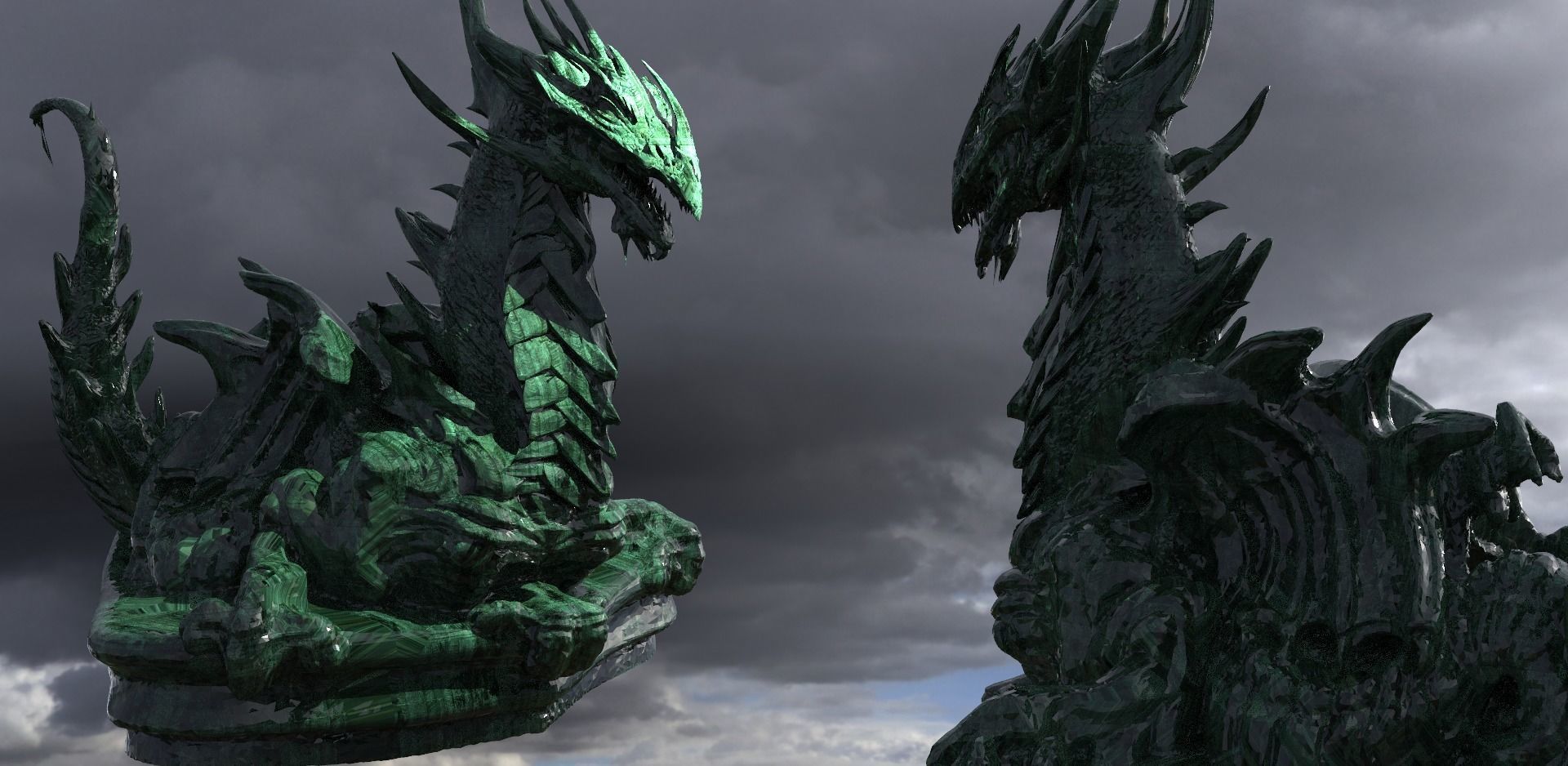 Classical Drake Design Statue mirrored  3D model_1